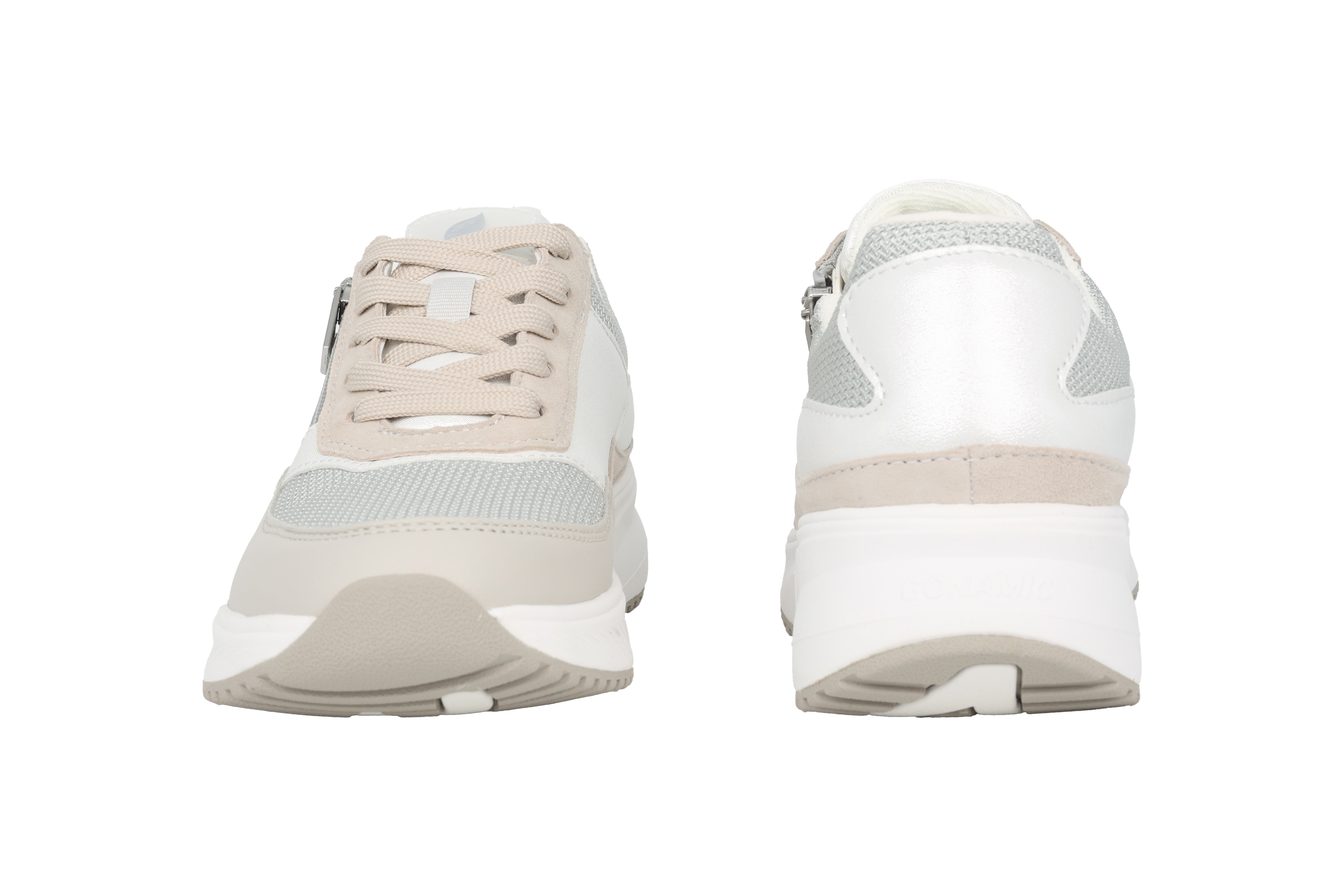 Damen-Schnürsneaker 'H-Mara' mit weiter Passform (H) – Grau-Beige-Mix