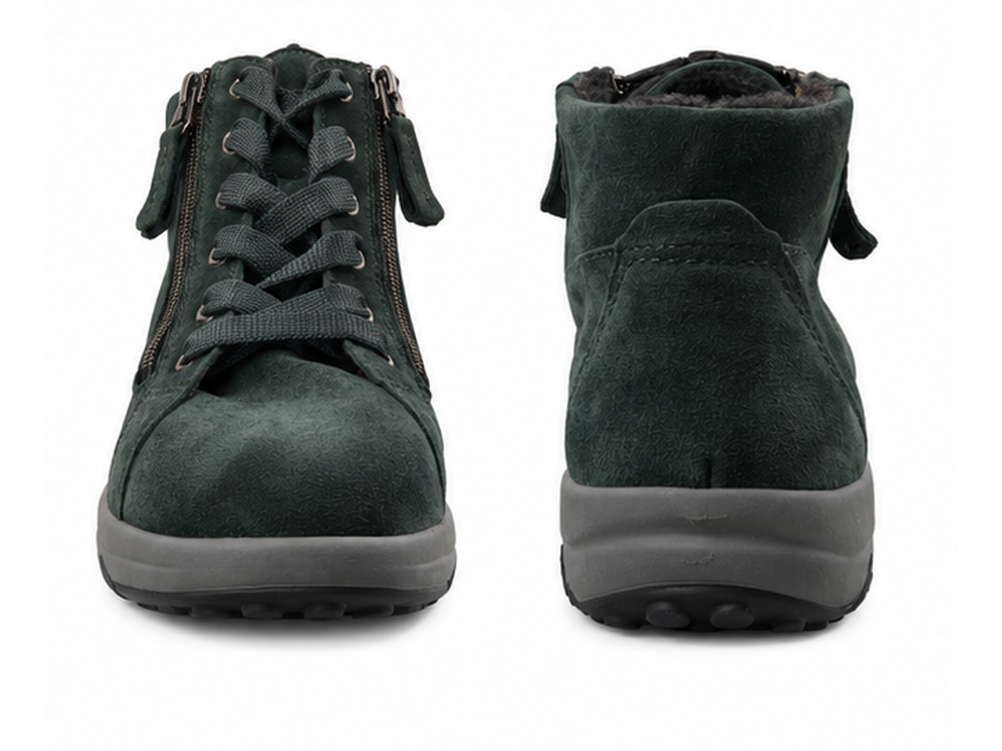 H-Teresa Women's Wide Fit (H) Lace-Zip Ankle Boots - Green