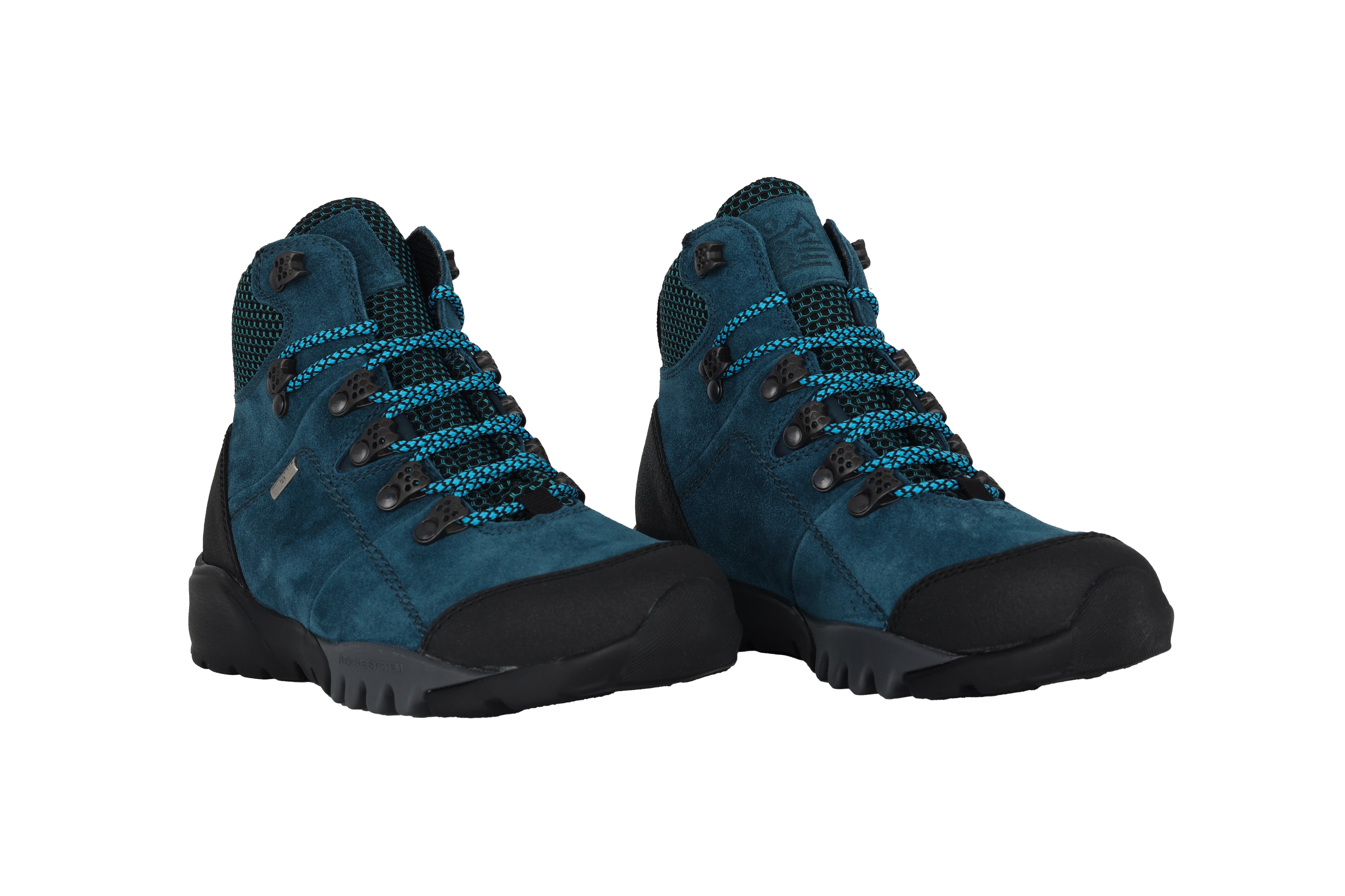 Stivale impermeabile da passeggio da donna a vestibilità ampia (H) "H-Amiata" - blu