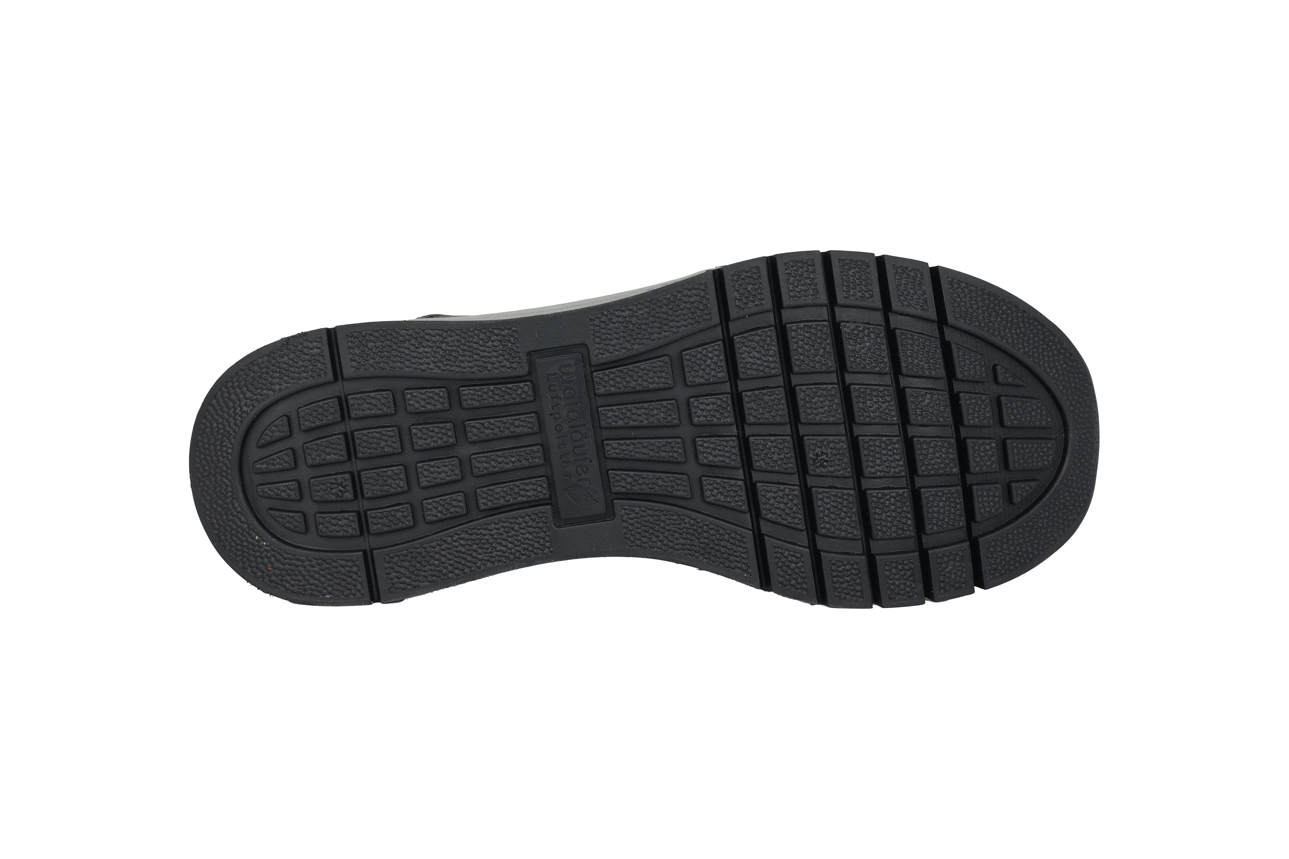 'H-April' damessneaker met brede pasvorm (H) - zwart