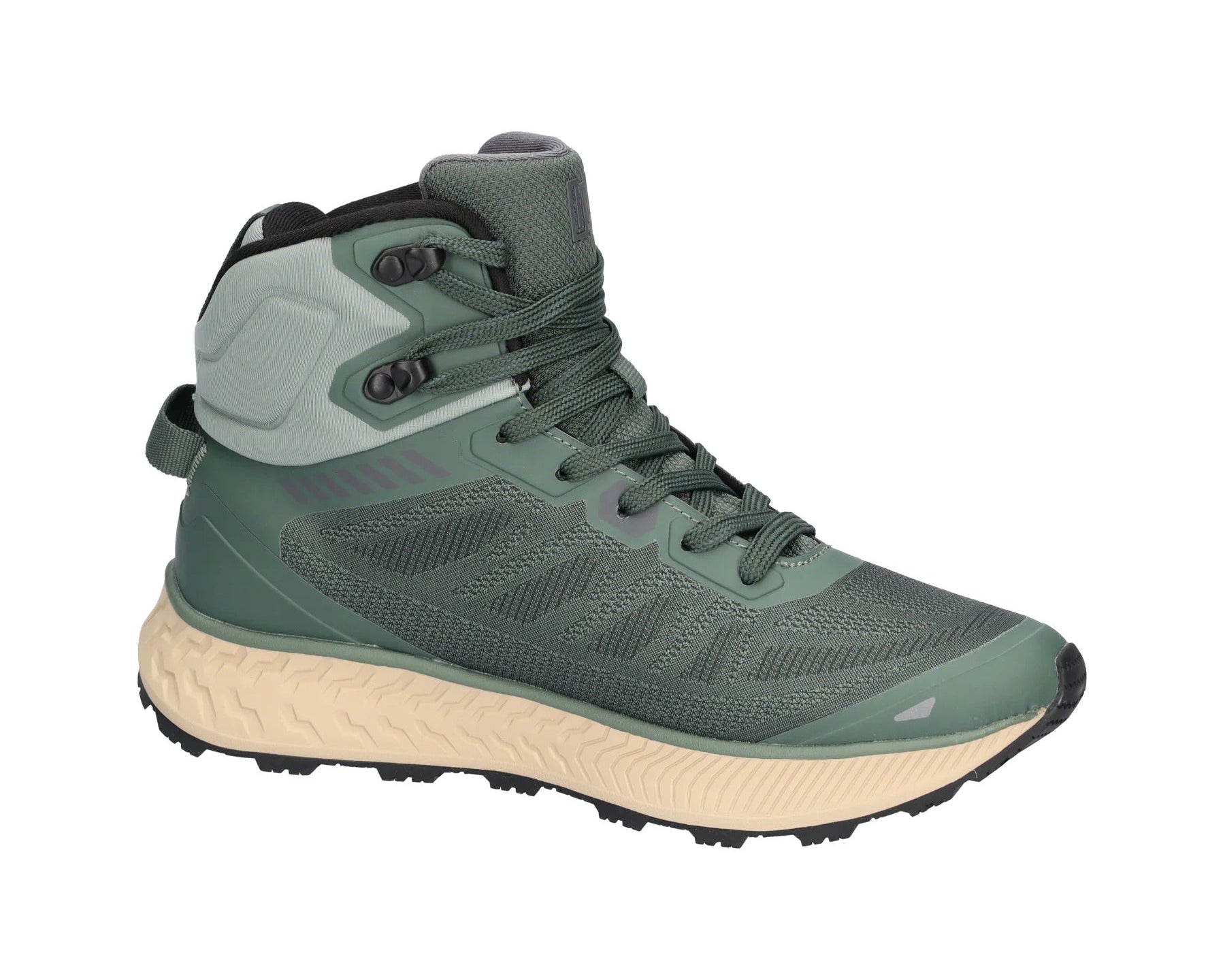 Damen-Stiefelette „H-Teresa“ mit weiter Passform (H), Schnürsenkel und Reißverschluss – Grün