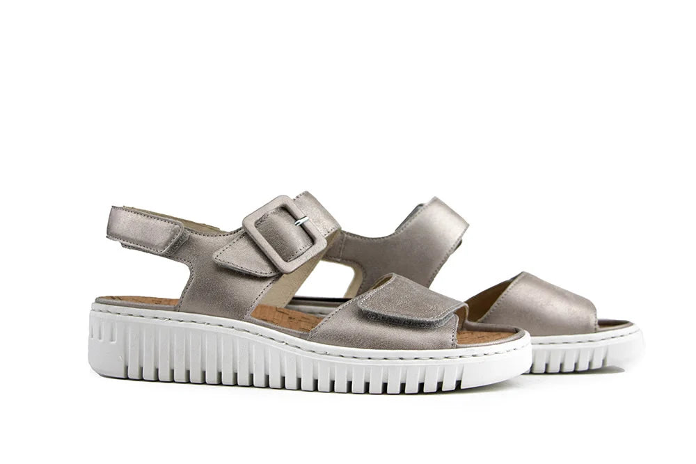 'H-Willow' women's wide fit (H) sandal - silver