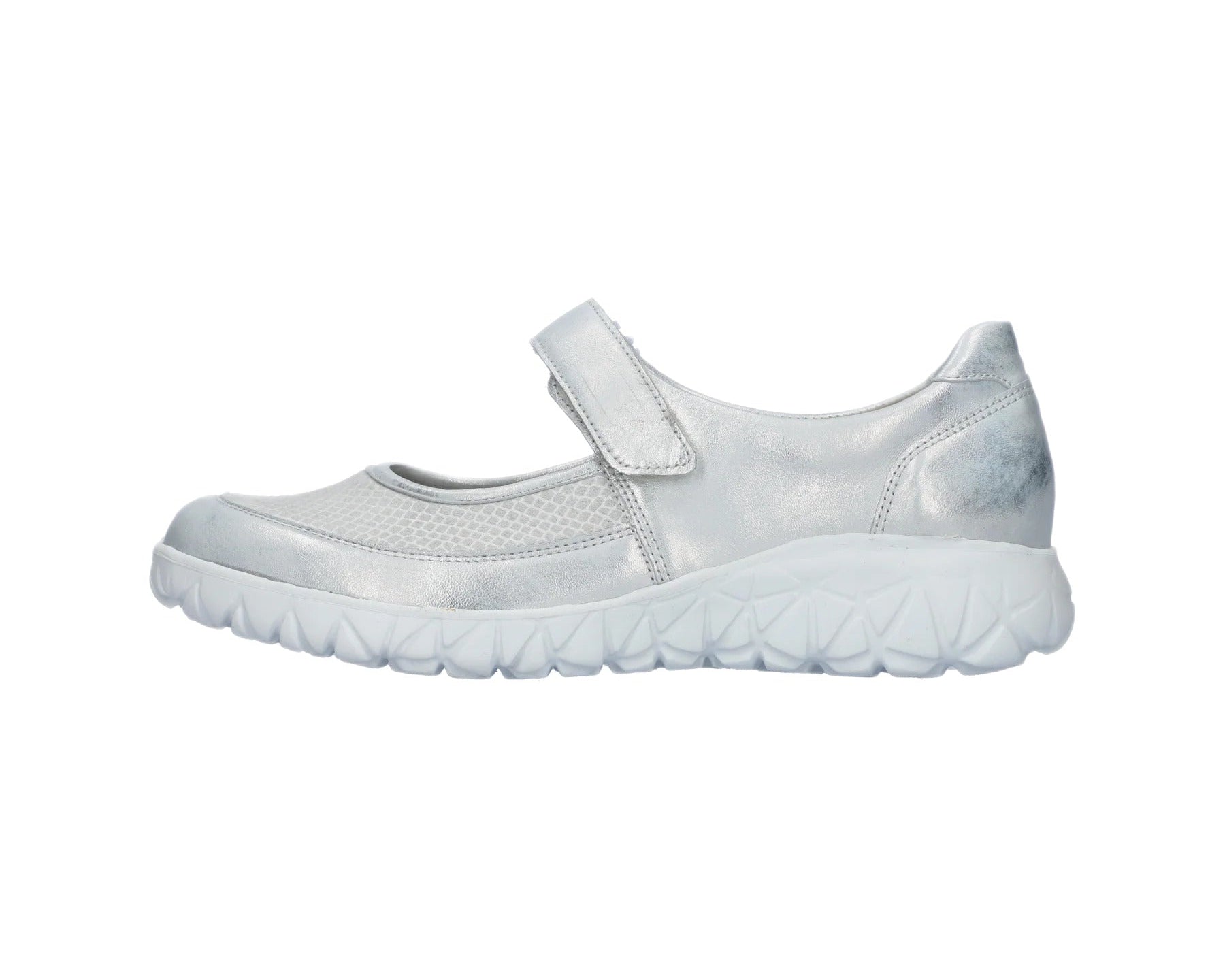 'Havy' women's wide fit (H) strap shoe - silver