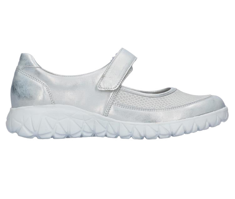 'Havy' women's wide fit (H) strap shoe - silver