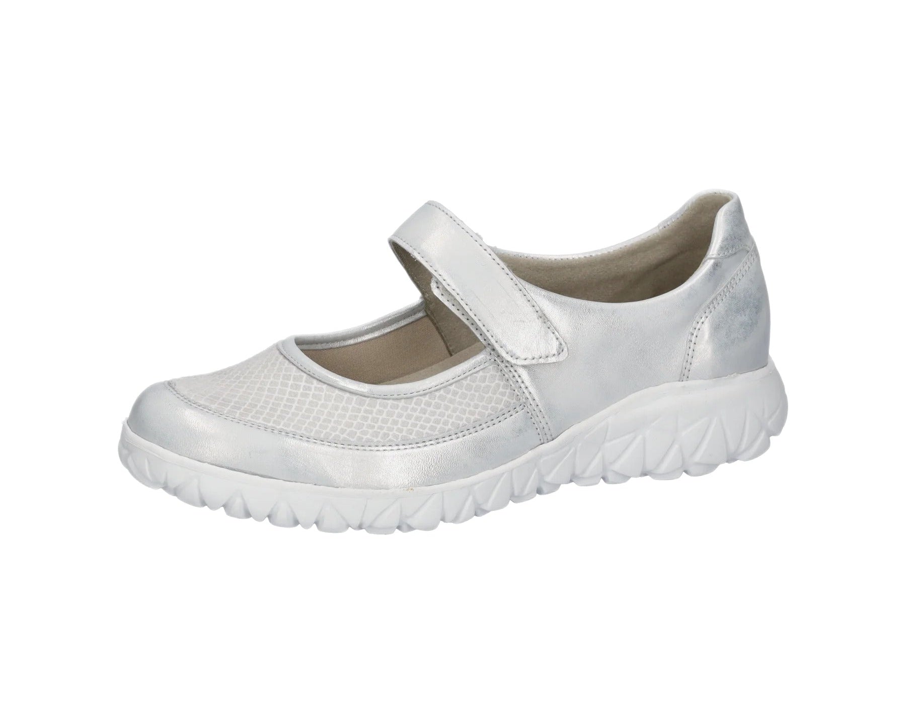 'Havy' women's wide fit (H) strap shoe - silver