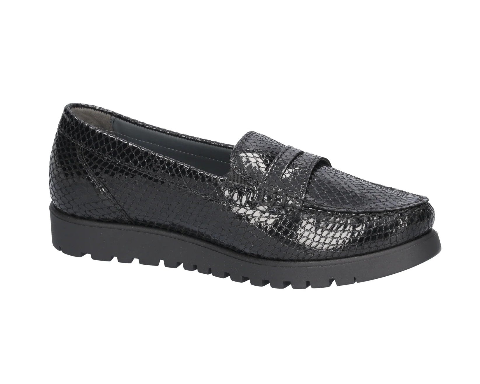 'Hegli' women's wide fit (H) loafer - black