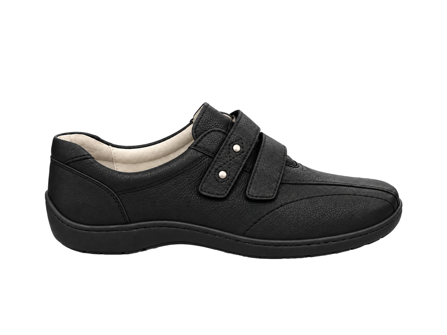 'Henni' women's wide fit (H) strap shoe - black
