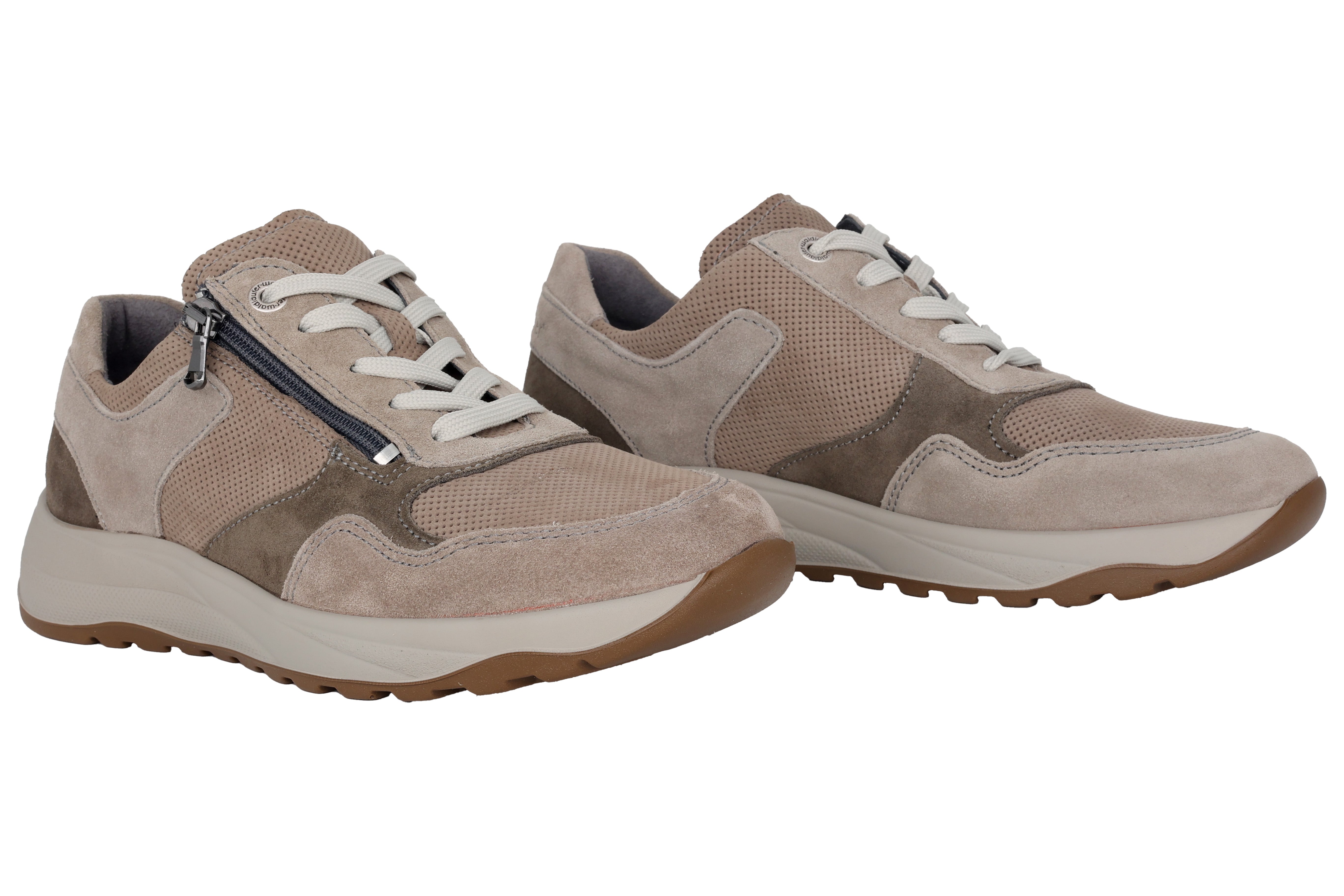 Baskets à lacets et fermeture éclair 'K-John' pour hommes, coupe TRÈS LARGE (K) - gris
