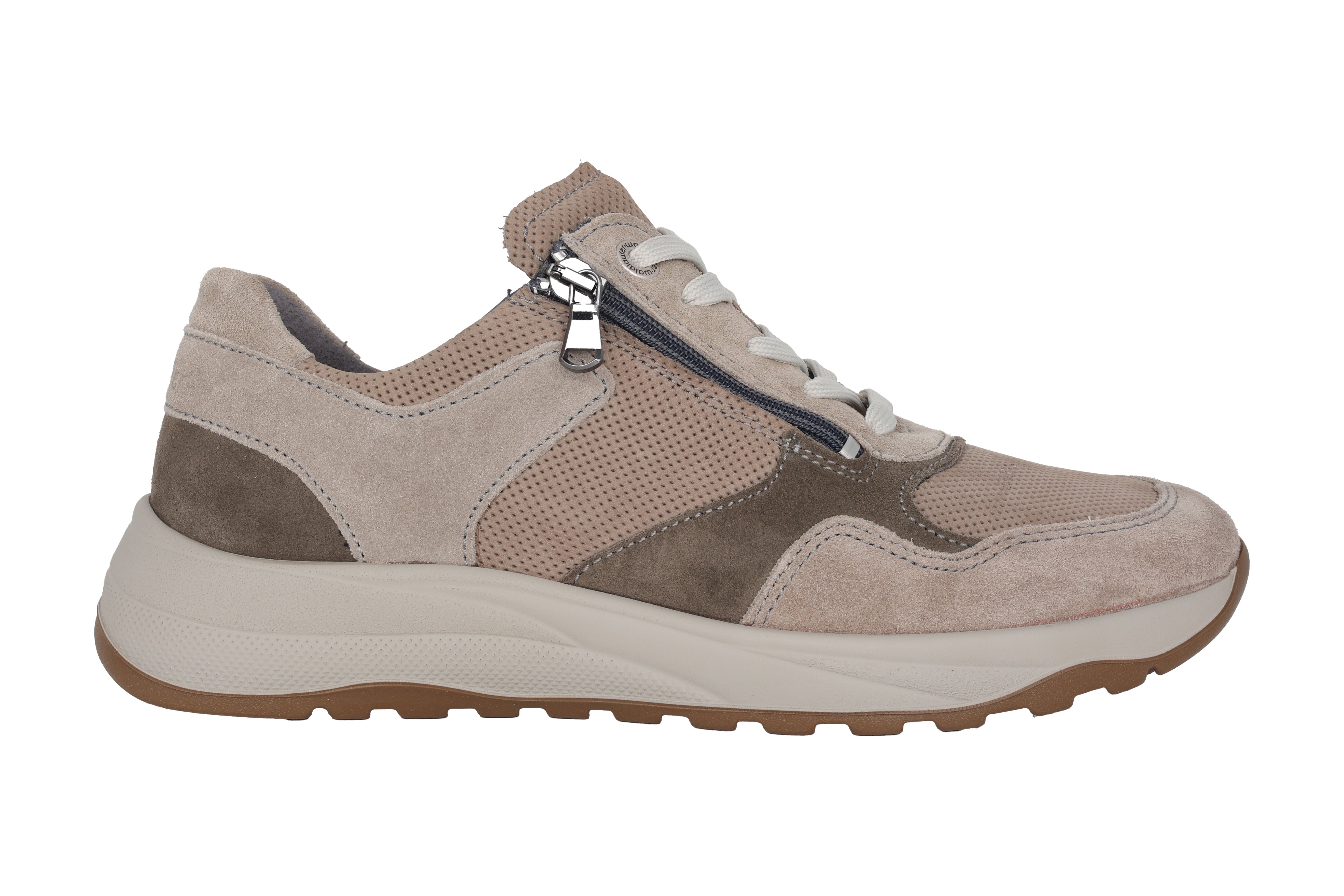 Baskets à lacets et fermeture éclair 'K-John' pour hommes, coupe TRÈS LARGE (K) - gris