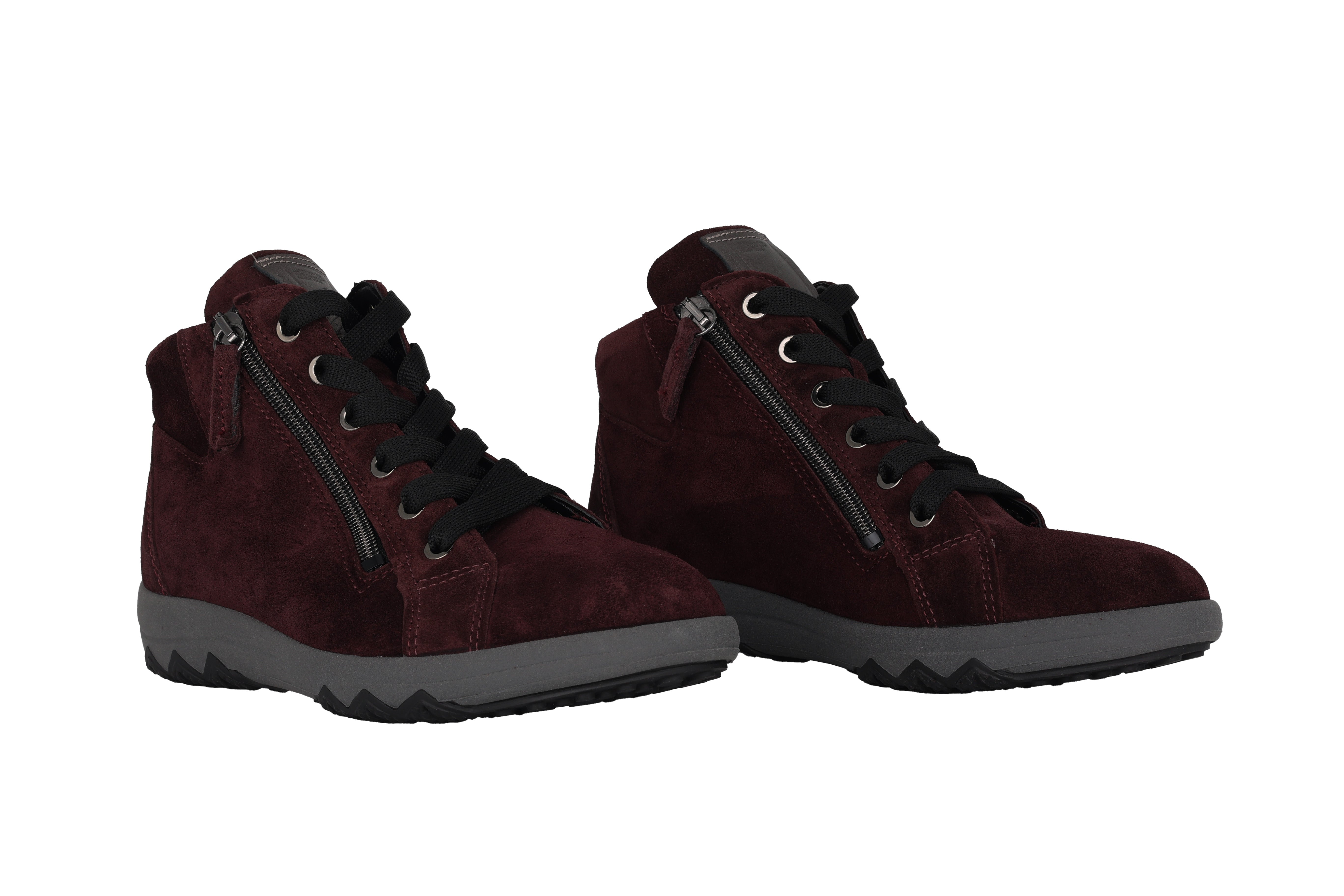 'H-Teresa' enkellaars met veterrits en brede pasvorm (H) voor dames - Paars