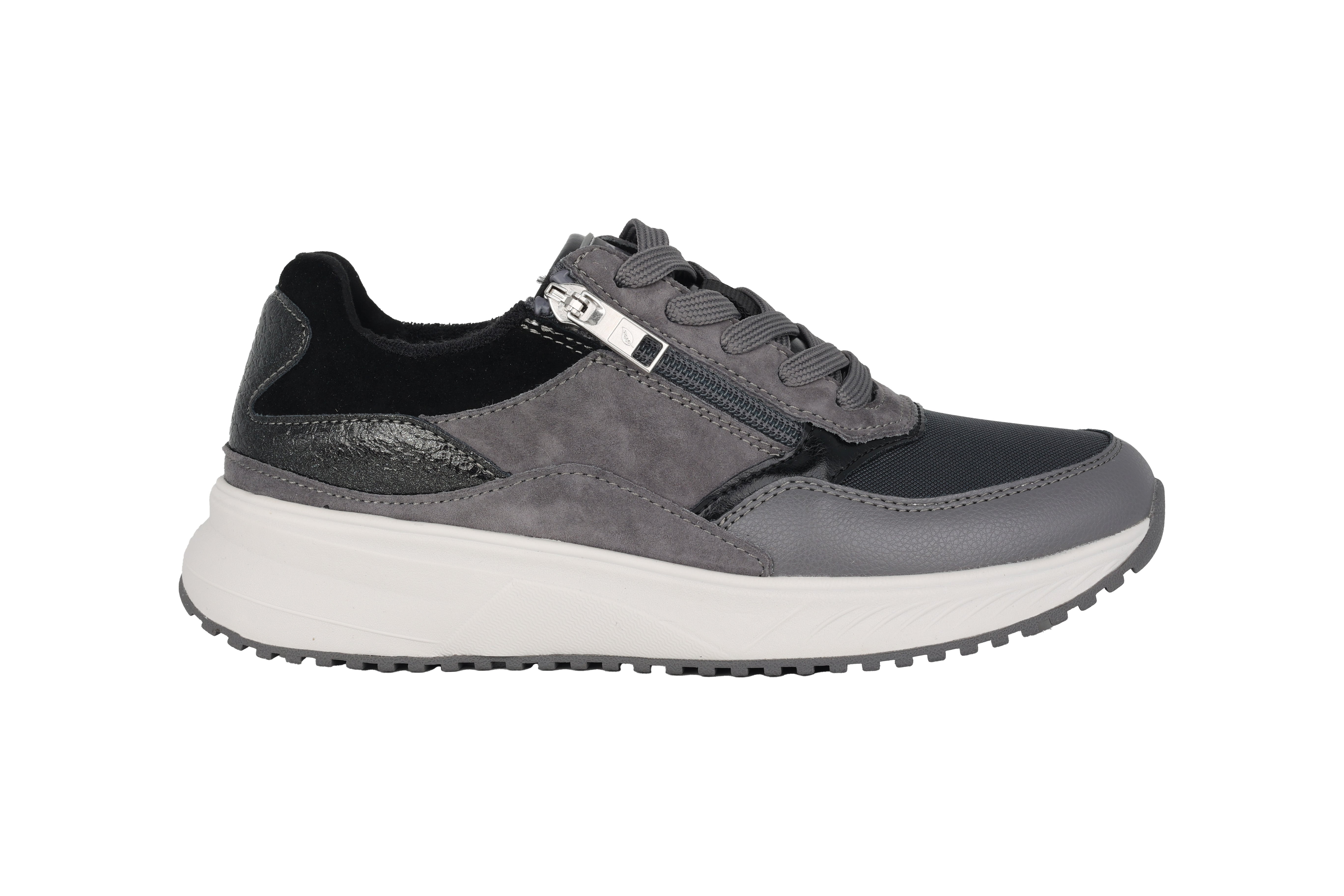 Damen-Sneaker 'H-Mara' mit weiter Passform (H) und Spitzenreißverschluss – Grau