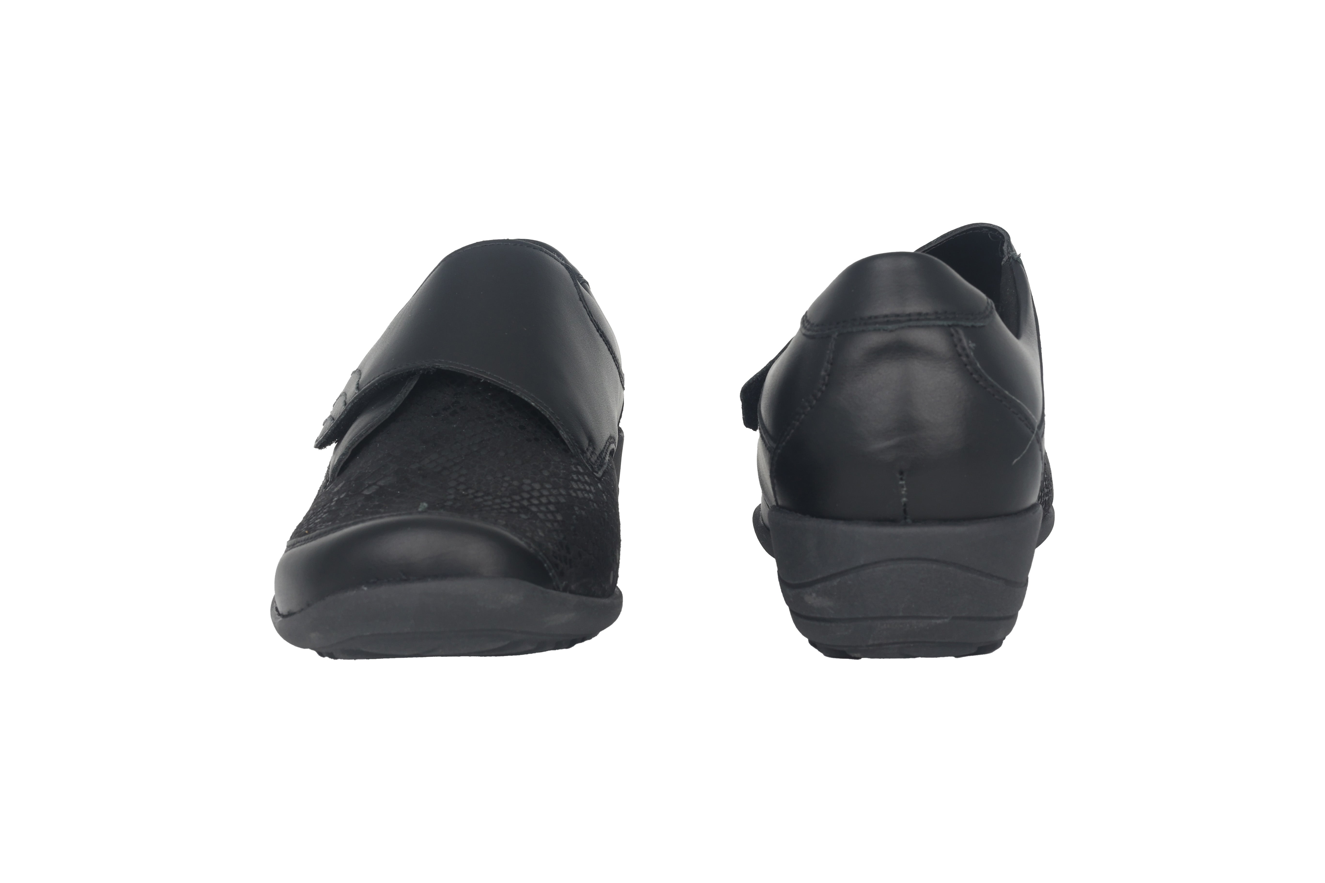 Riemchenschuh 'Katja' für Damen mit sehr weiter Passform (K) – Schwarz