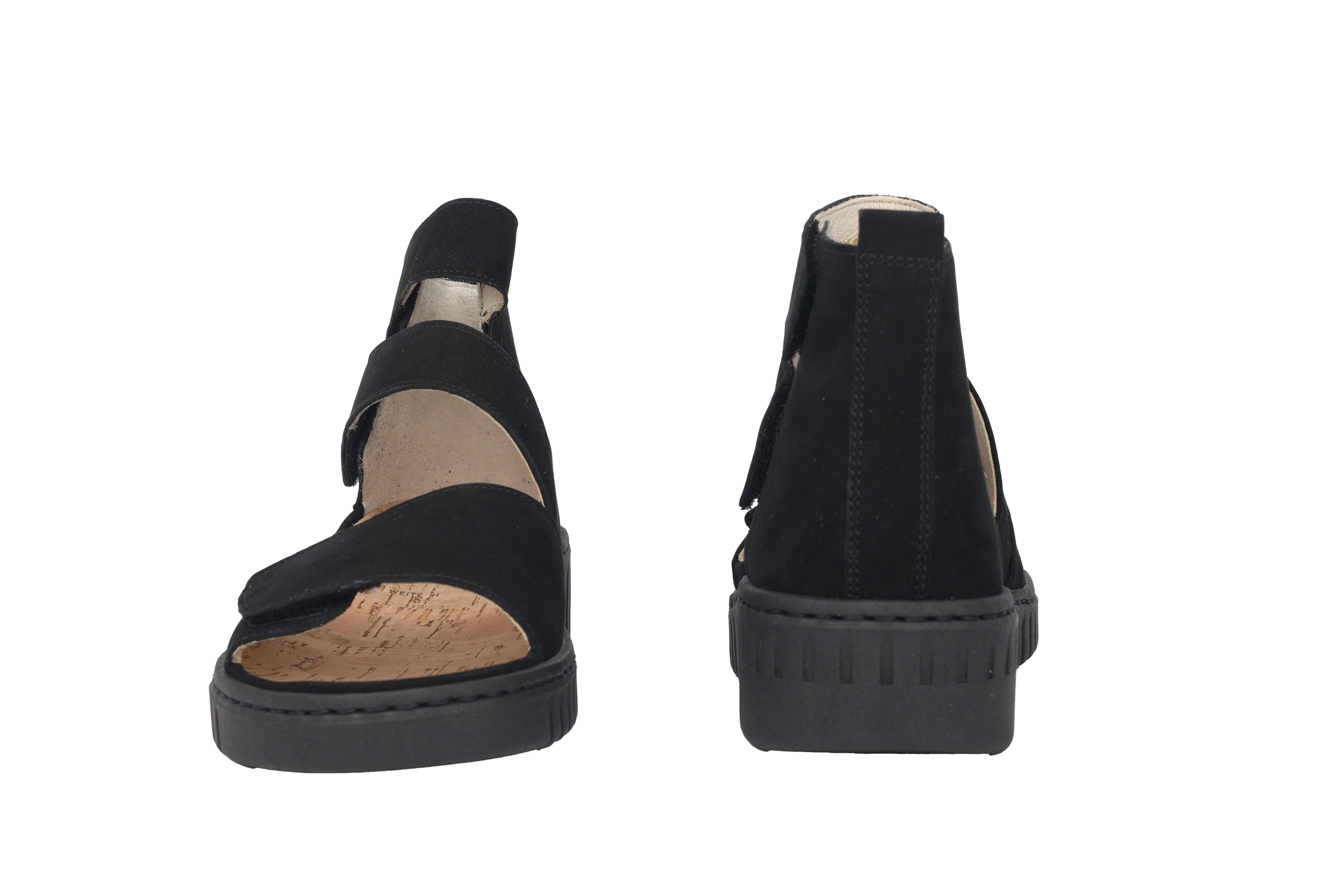 Damensandale „H-Willow“ mit weiter Passform (H) – Schwarz