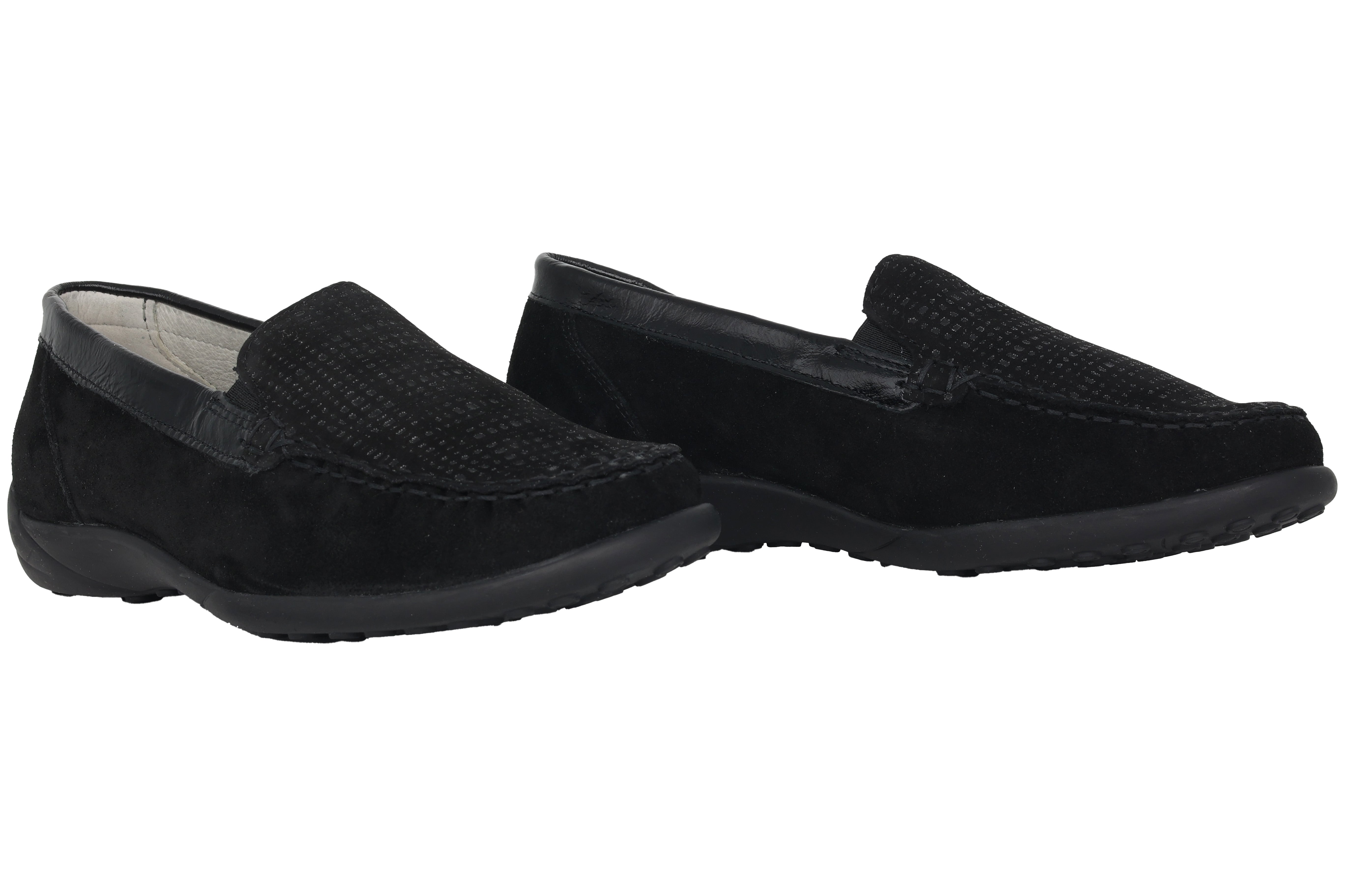 Mocassin femme coupe large (K) 'Kläre' - noir