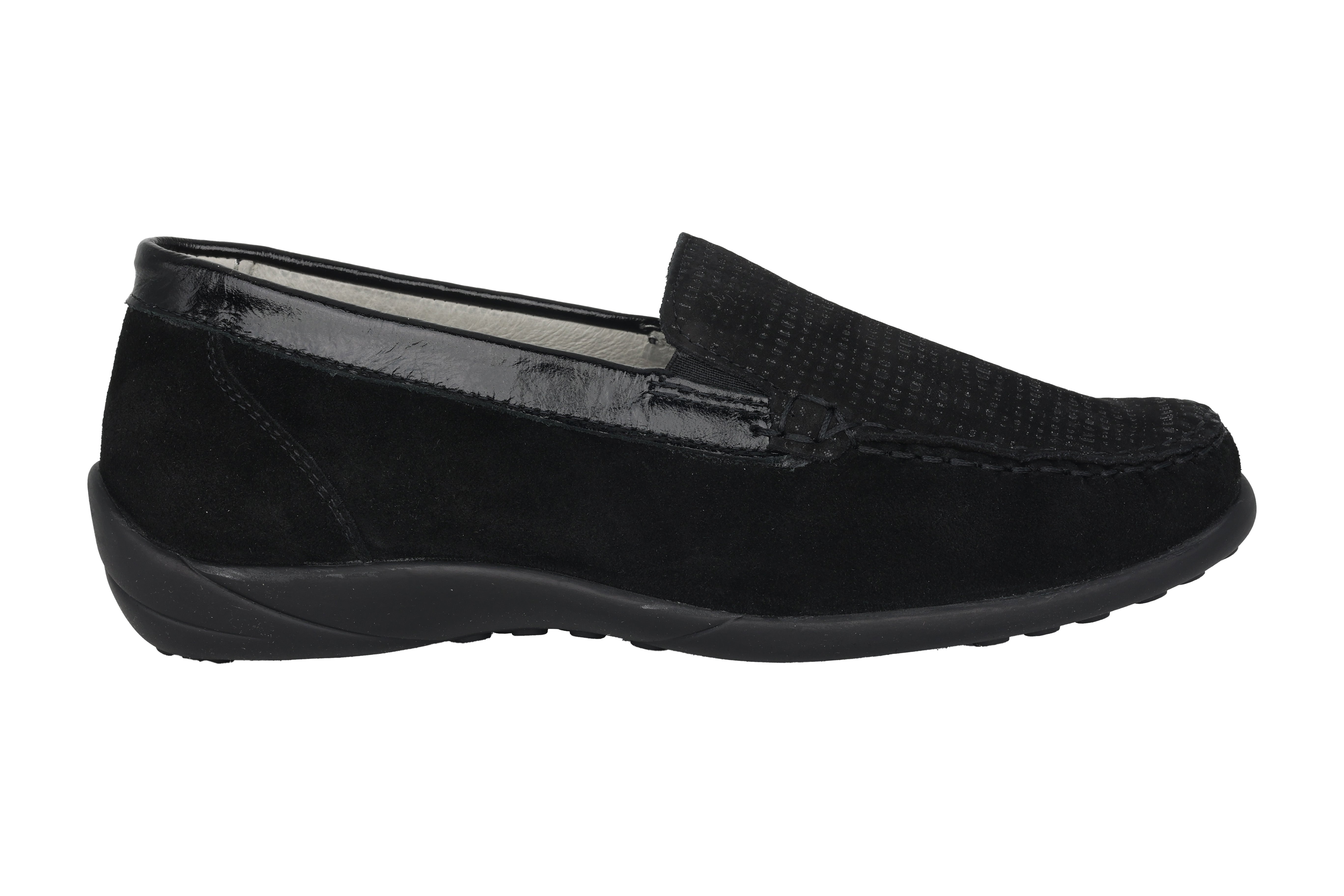 Mocassin femme coupe large (K) 'Kläre' - noir