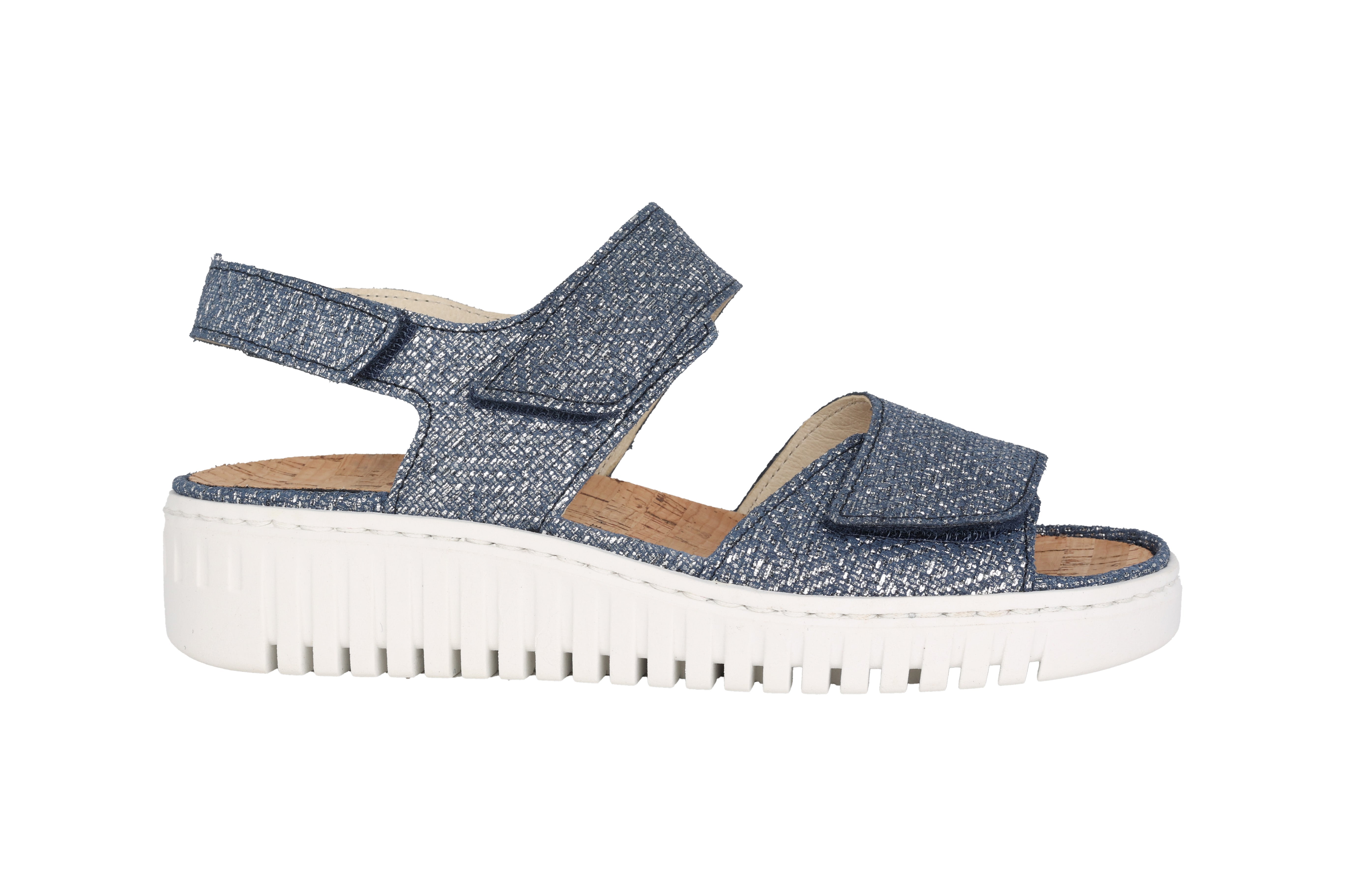 Damessandaal 'H-Willow' met brede pasvorm (H) - blauw