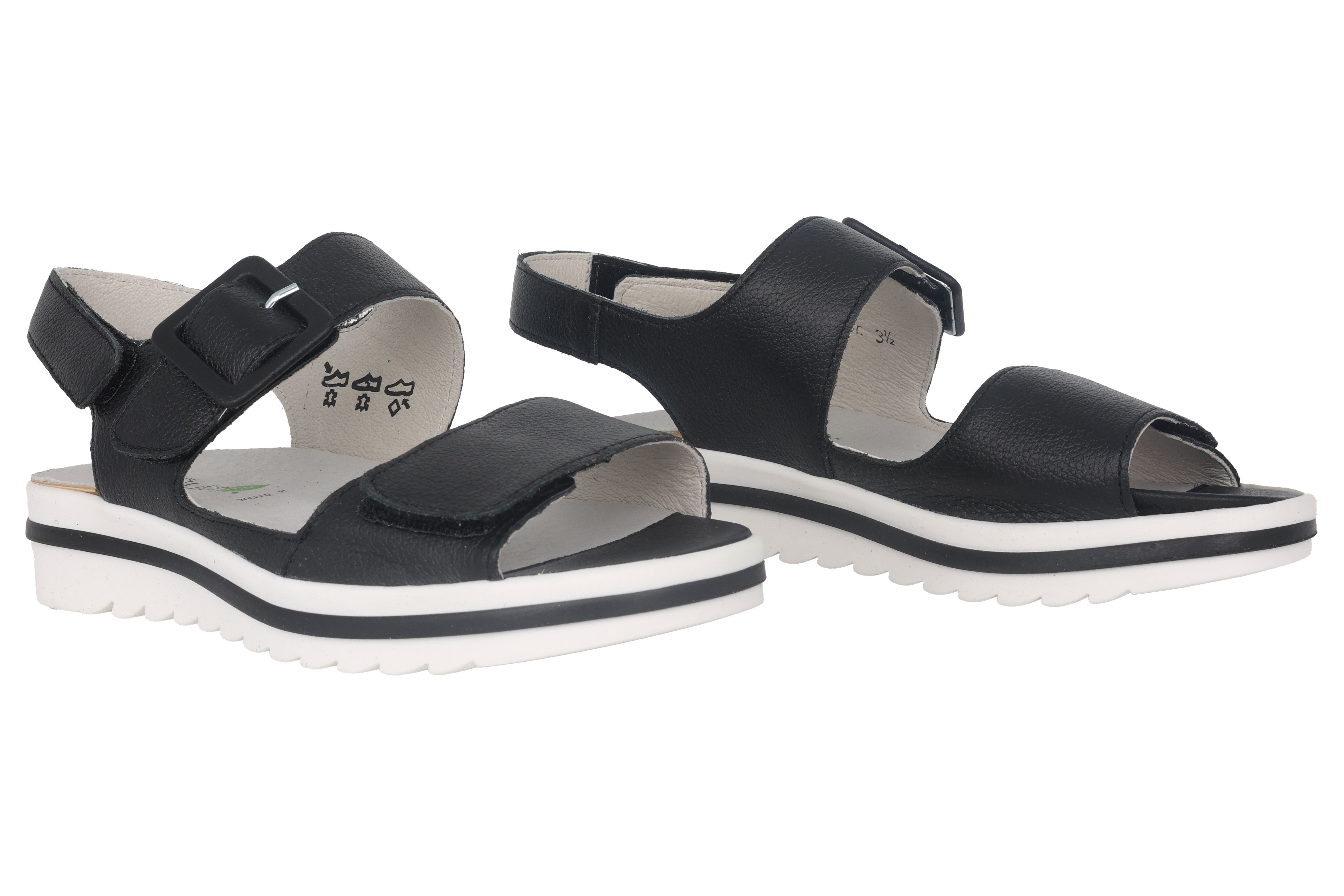 Damessandaal 'Hakura' met brede pasvorm (H) - zwart