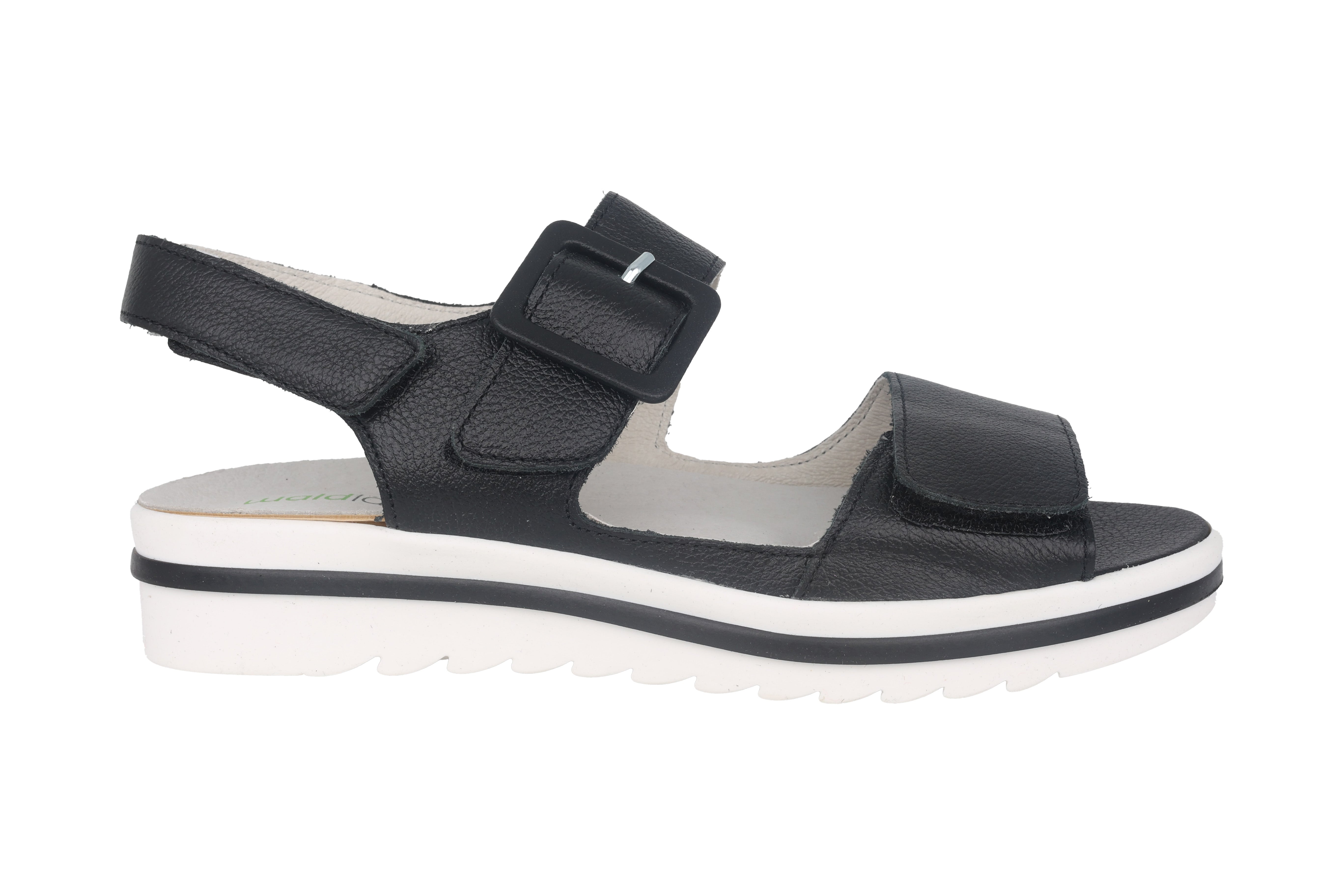 Damessandaal 'Hakura' met brede pasvorm (H) - zwart