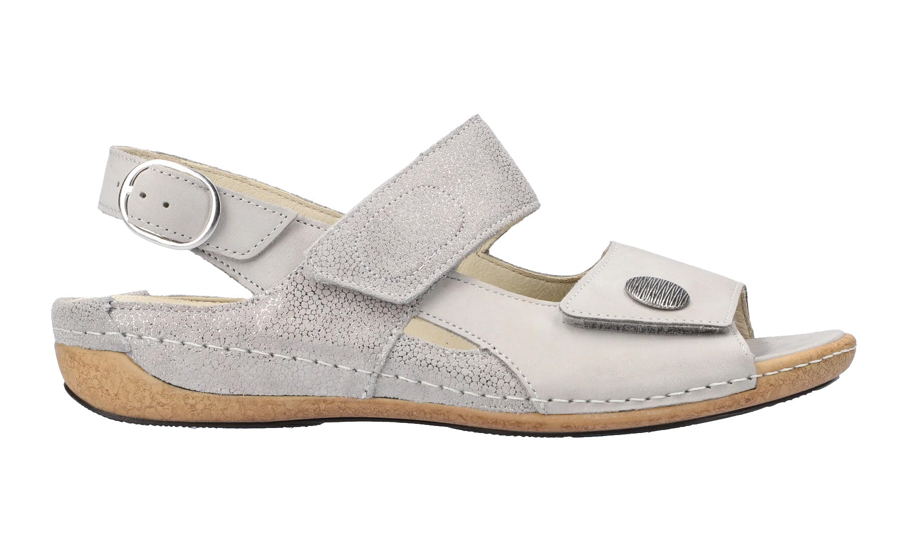 'Heliett' sandal med bred passform (H) för kvinnor - grå
