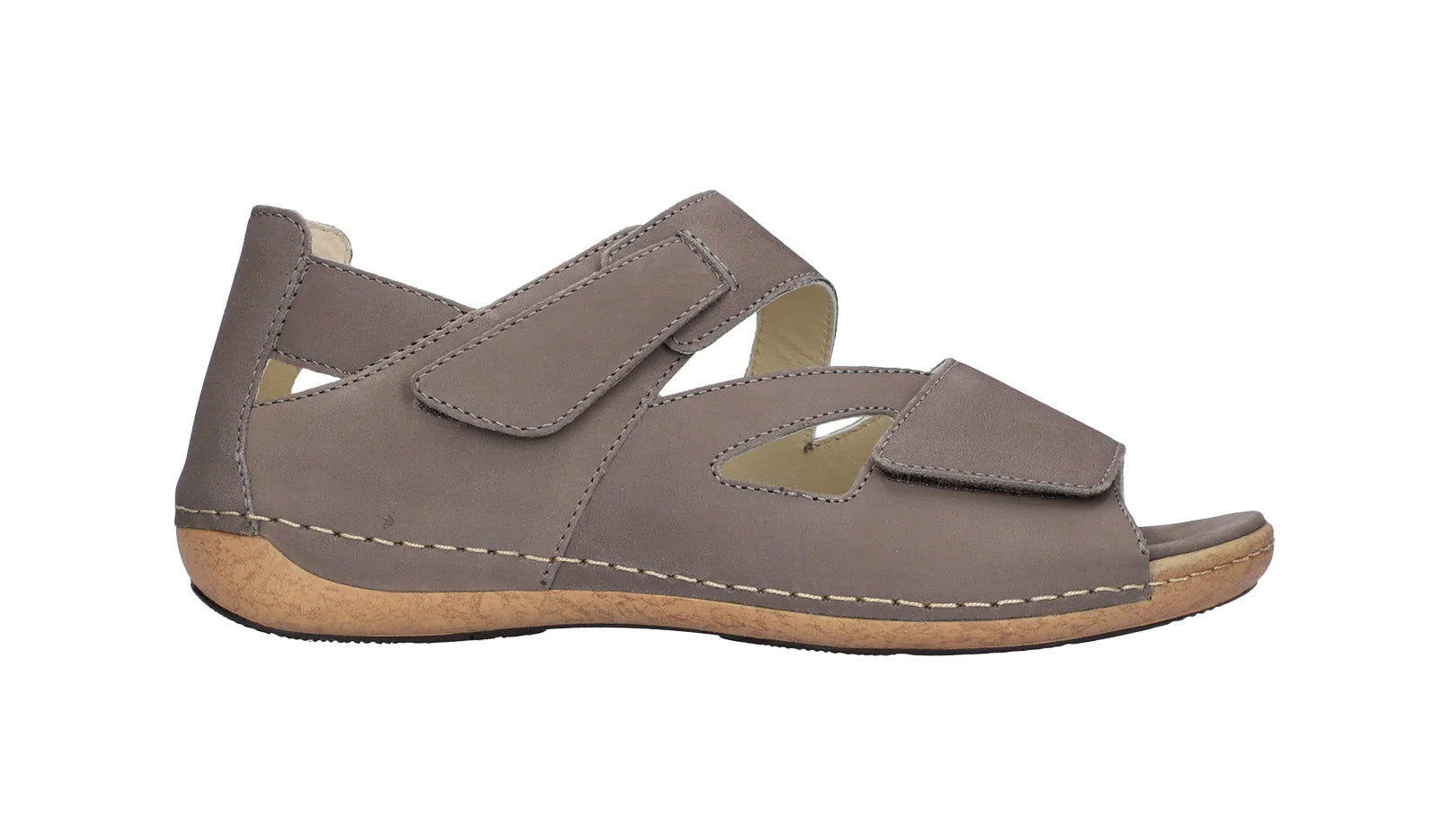 Damessandaal 'Heliett' met brede pasvorm (H) - taupe