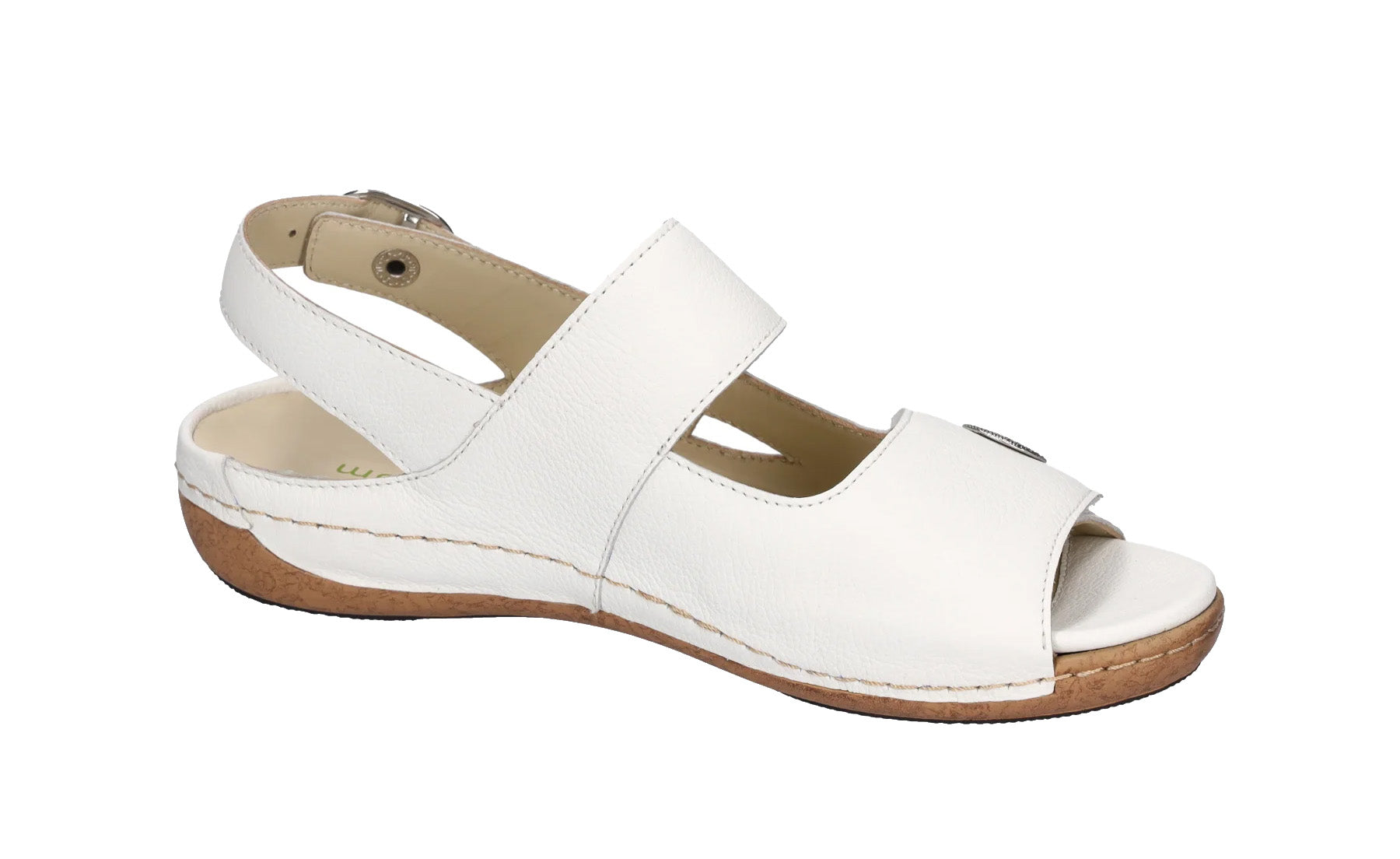 Sandale femme coupe large (H) 'Heliett' - blanc