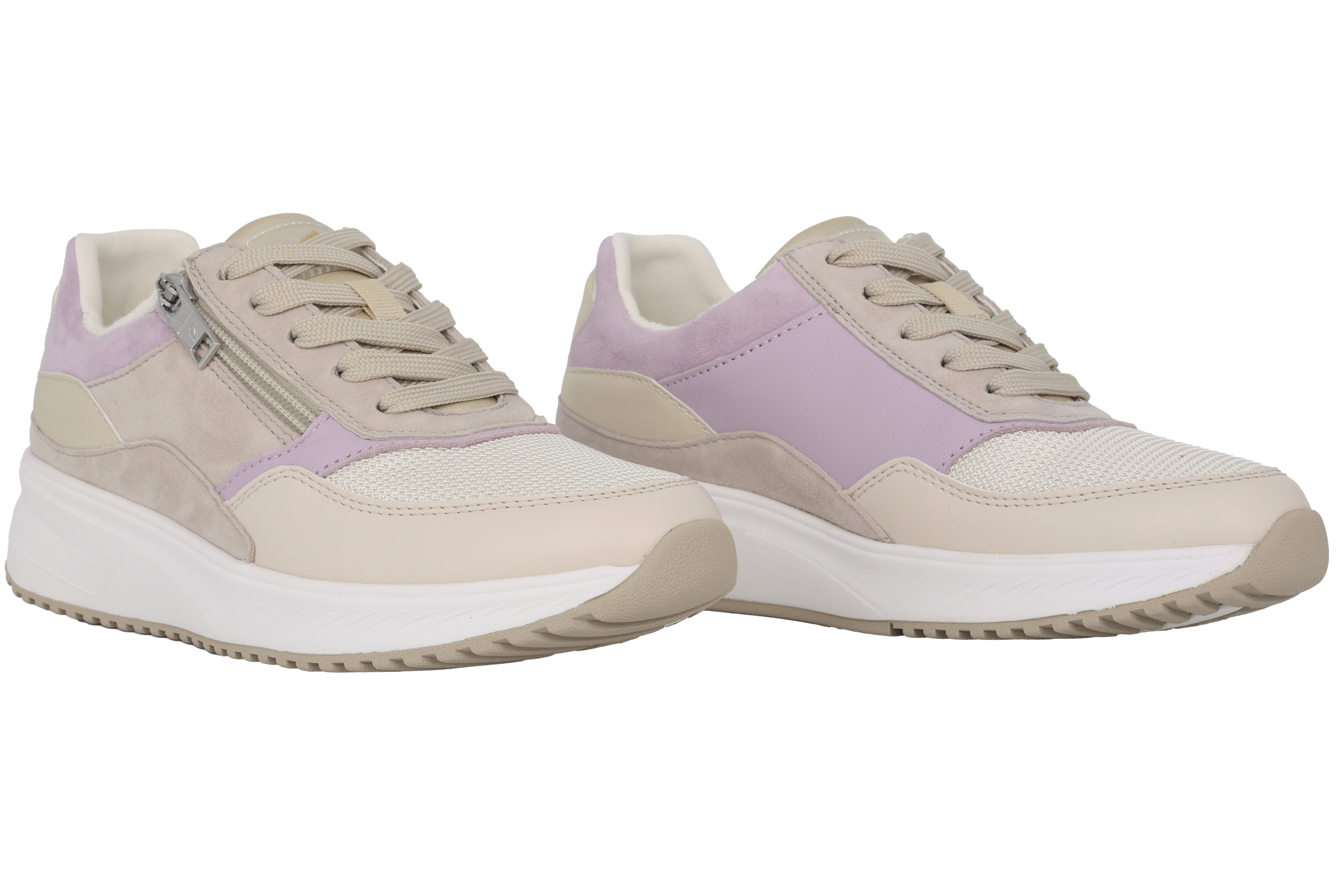 Damen-Sneaker 'H-Mara' mit weiter Passform (H) und Spitzenreißverschluss – Beige