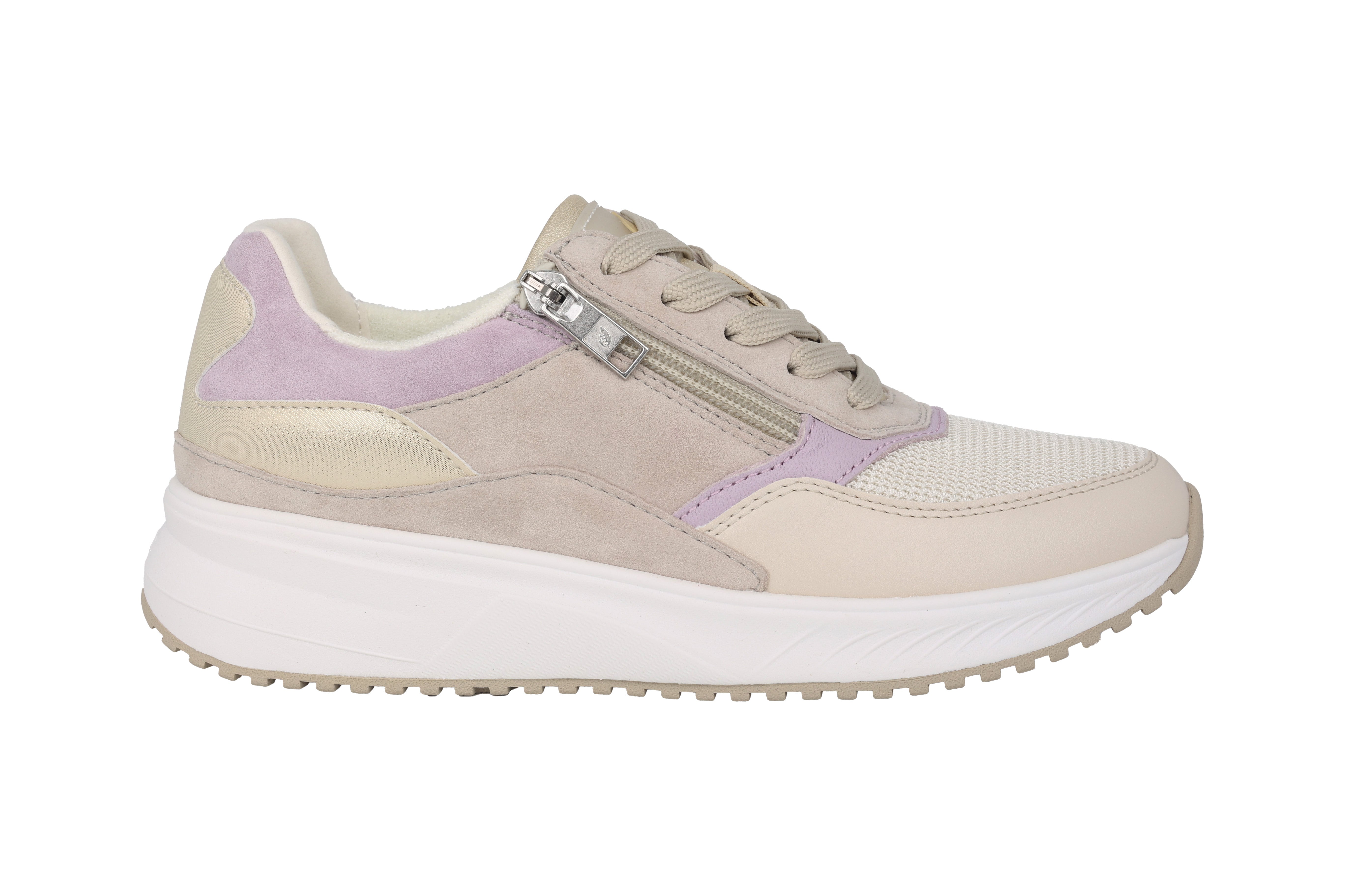 Damen-Sneaker 'H-Mara' mit weiter Passform (H) und Spitzenreißverschluss – Beige