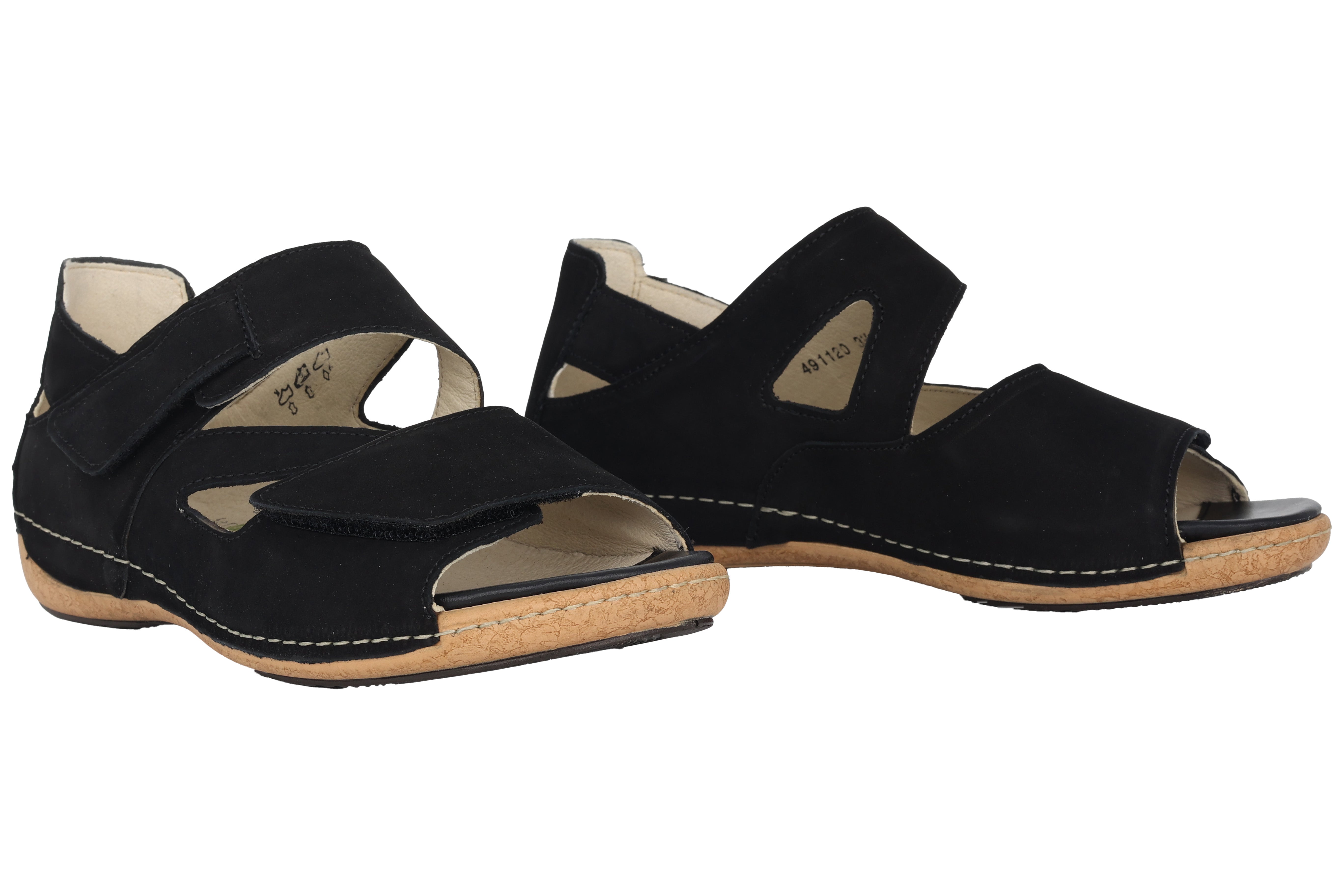 'Heliett' women's wide fit (H) sandal - black