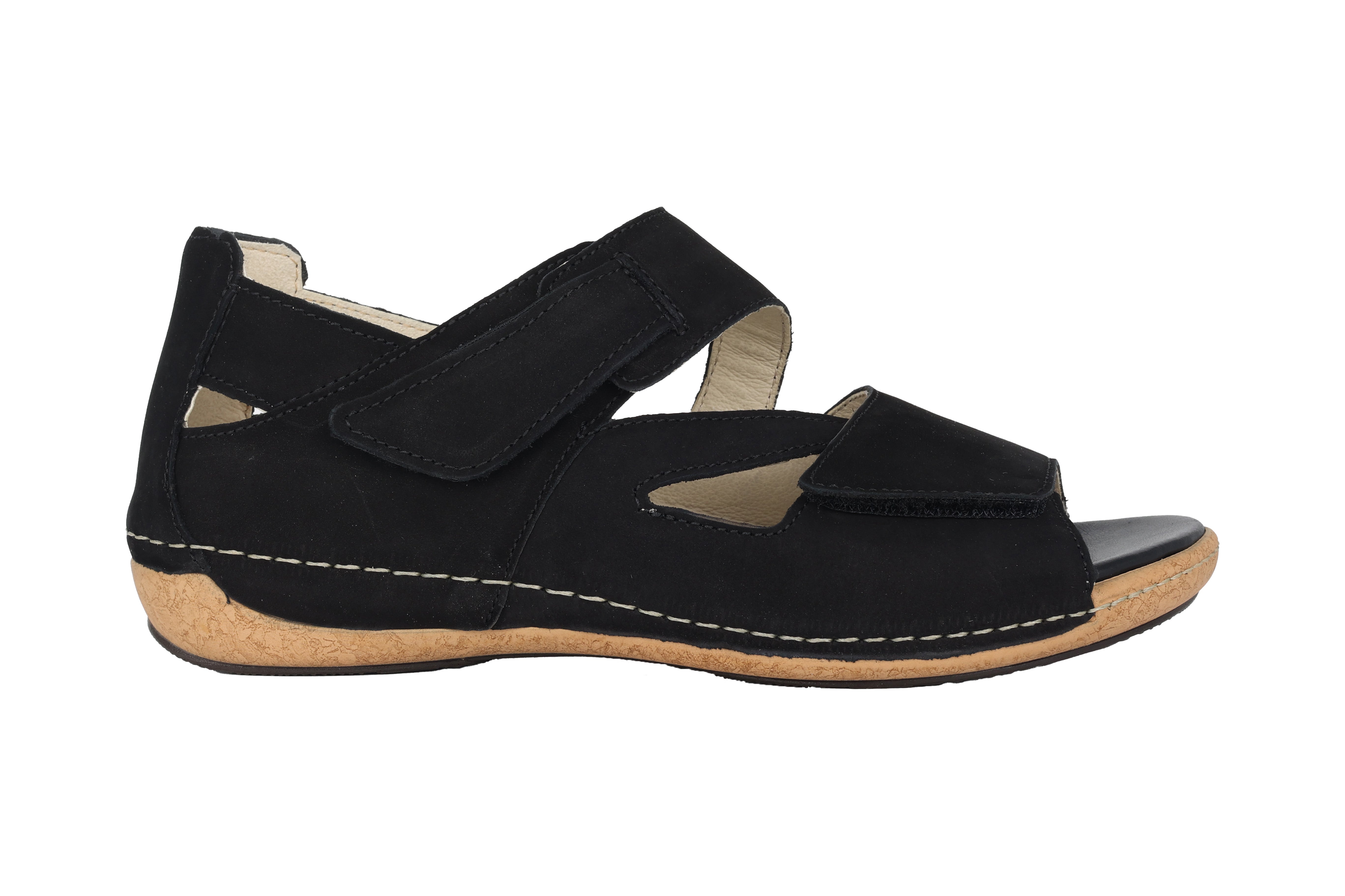 'Heliett' women's wide fit (H) sandal - black