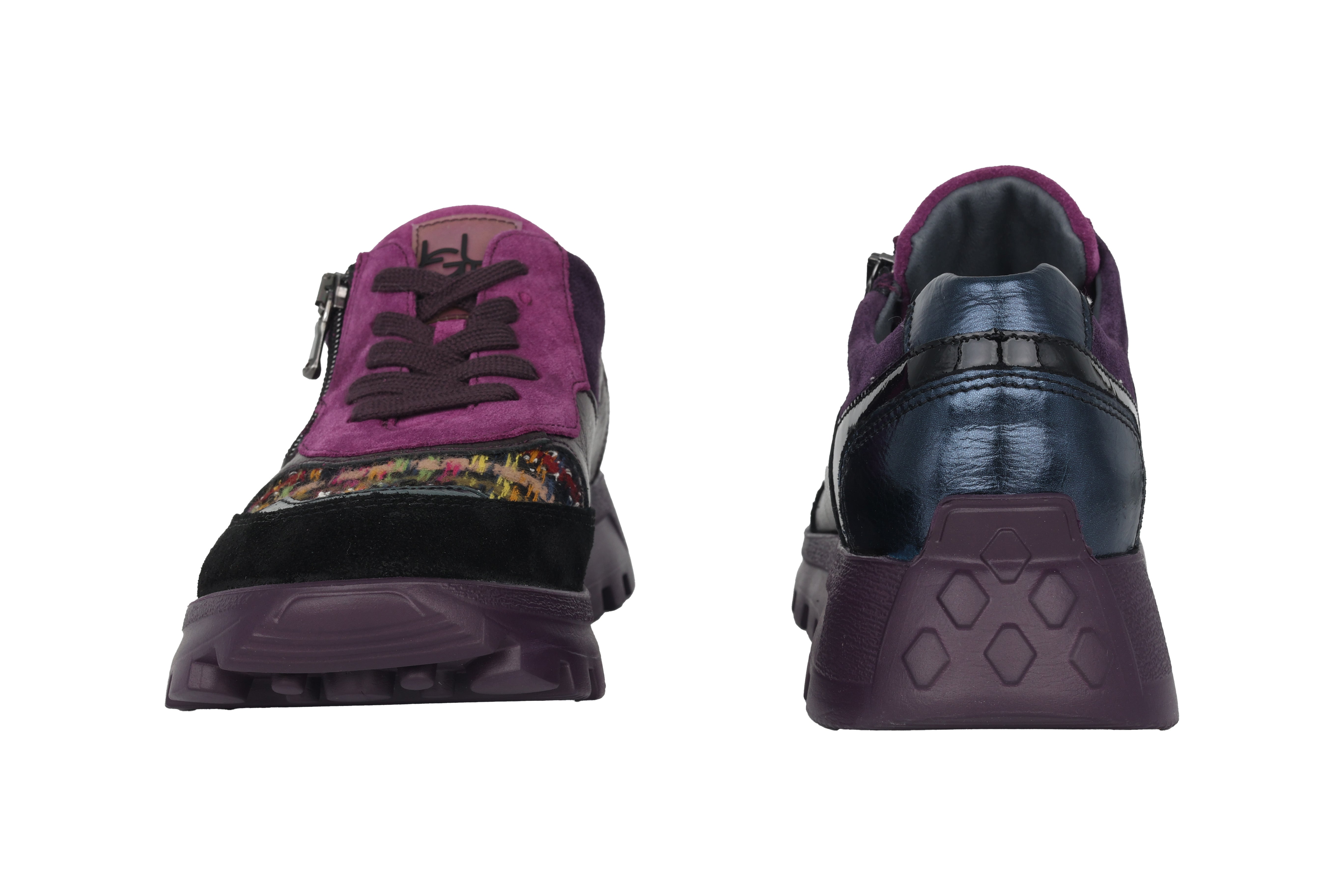 'H-Ajala' damessneaker met brede pasvorm (H) - Paarse mix