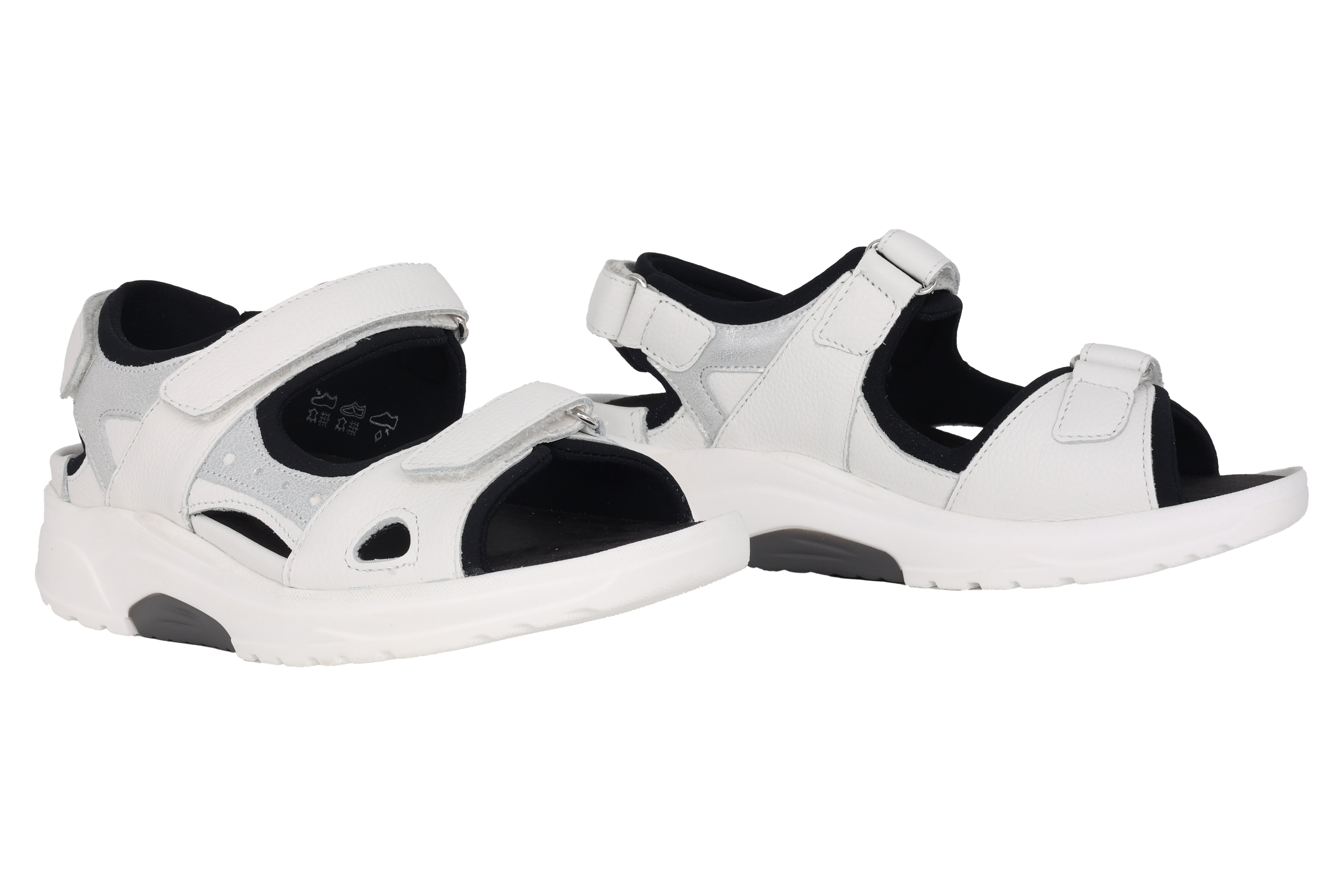 Sandale à roulement dynamique femme coupe large (H) 'H-Yvonne' - blanc