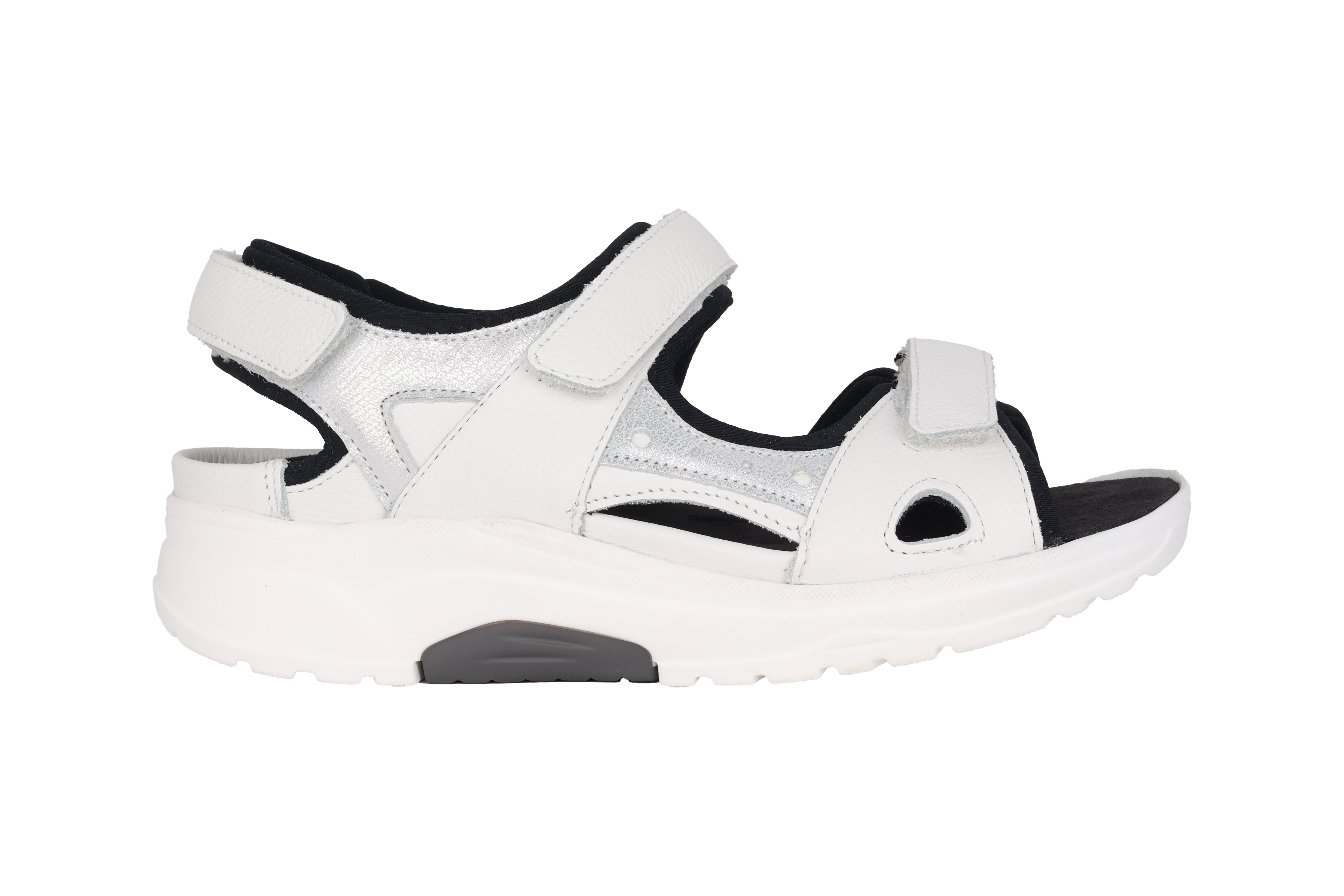 Sandale à roulement dynamique femme coupe large (H) 'H-Yvonne' - blanc