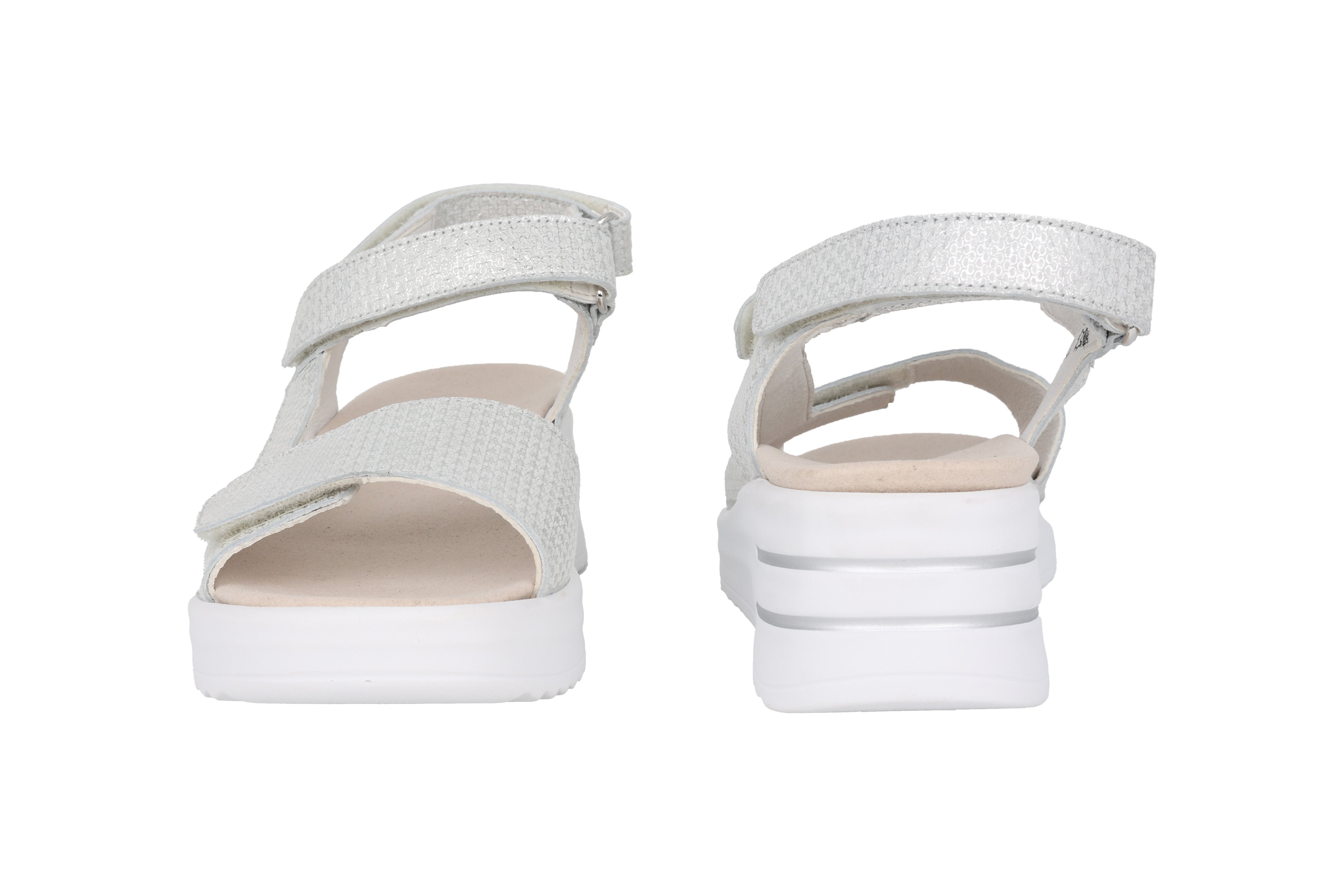 Weite Damensandale 'H-Dina' (H) – Silber