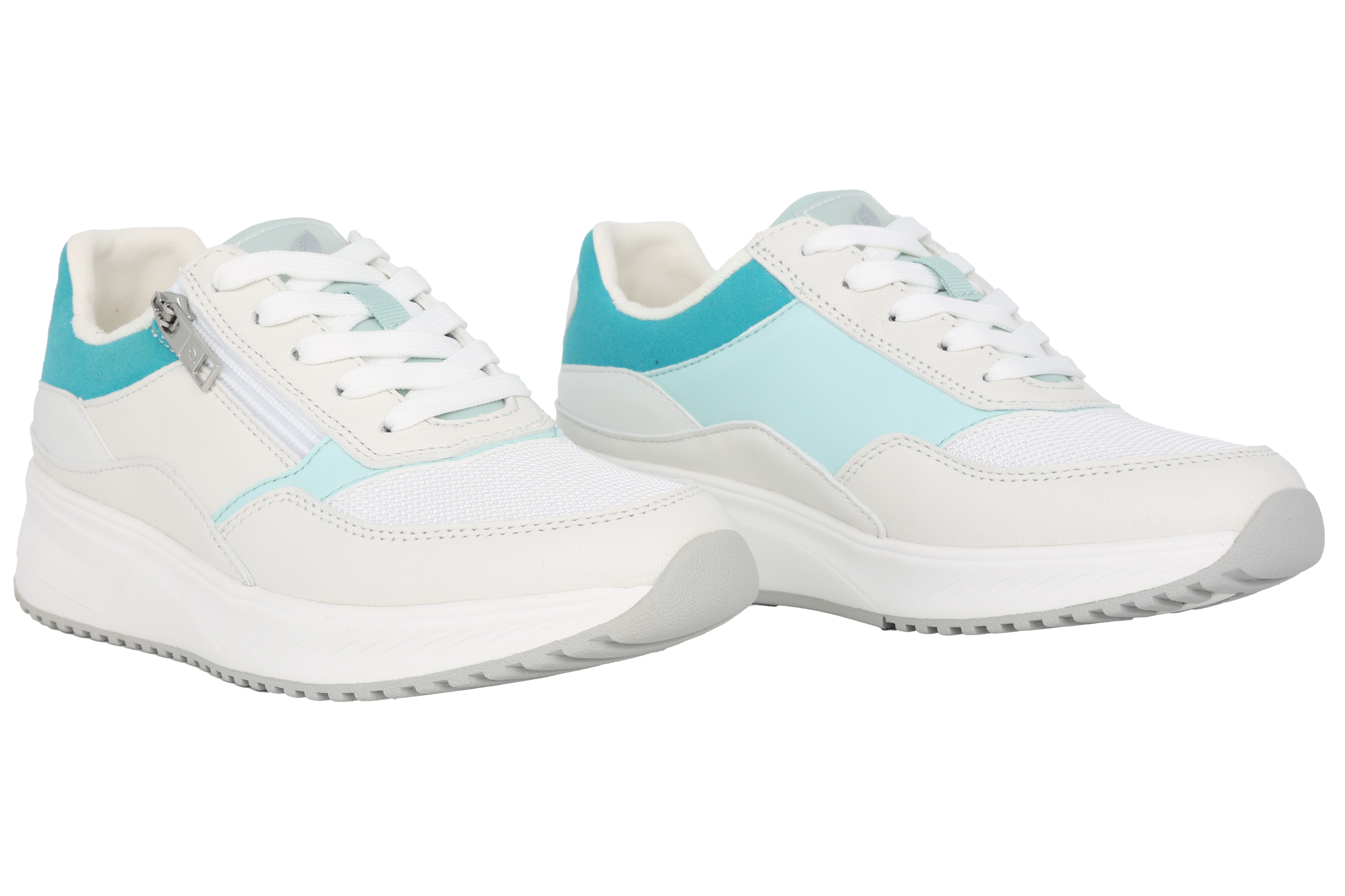 'H-Mara' women's wide fit (H) lace-zip sneaker - white