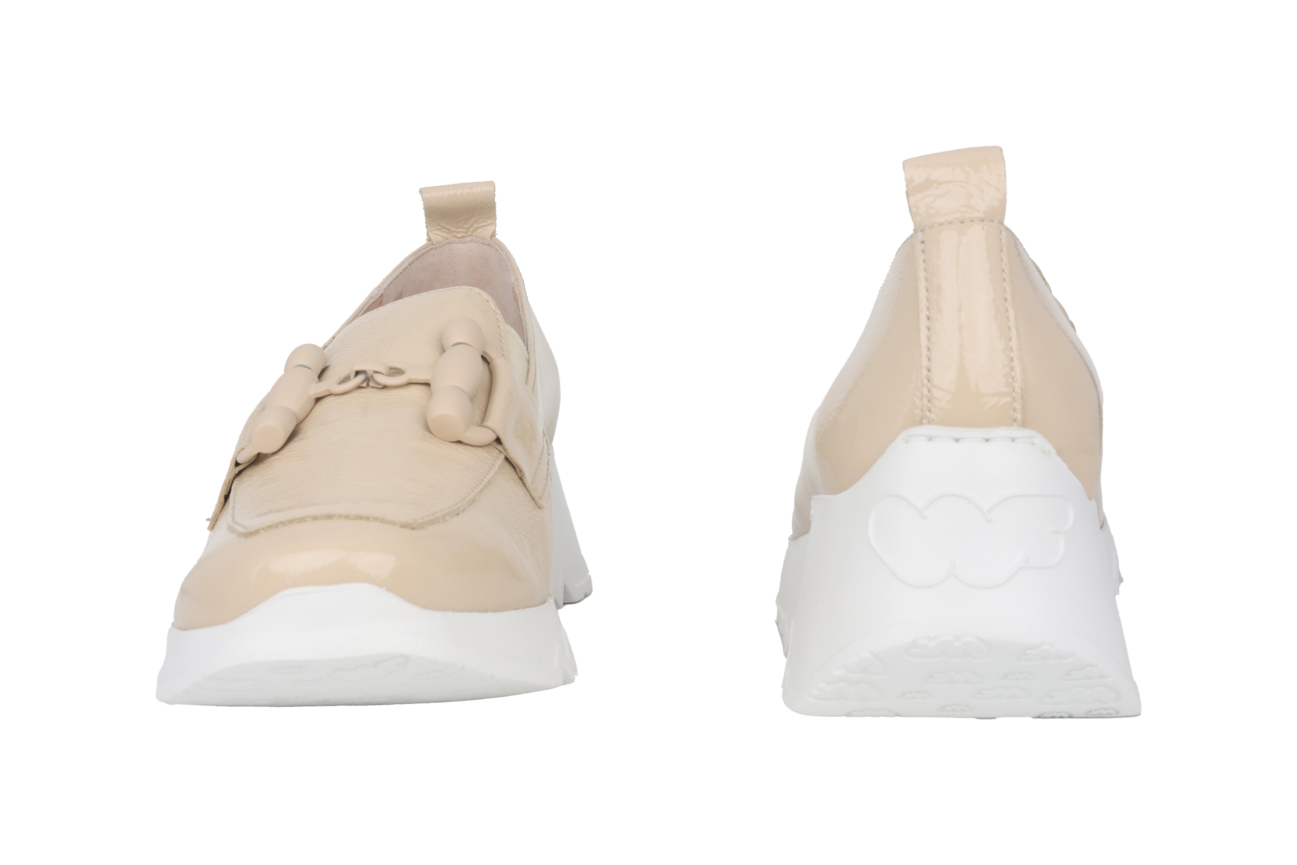 Damen-Loafer „Dance“ – beiges Lackleder