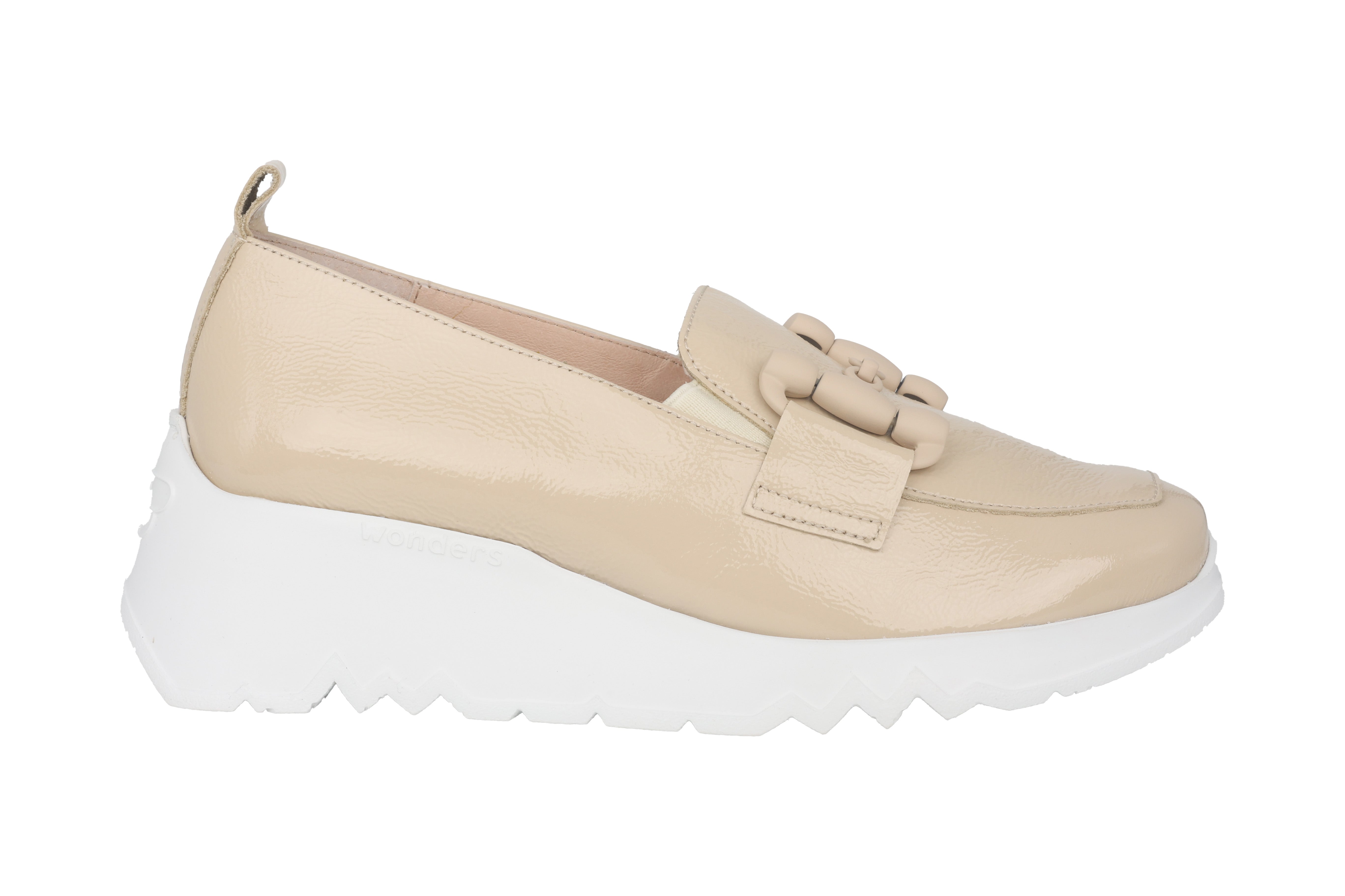 Damen-Loafer „Dance“ – beiges Lackleder