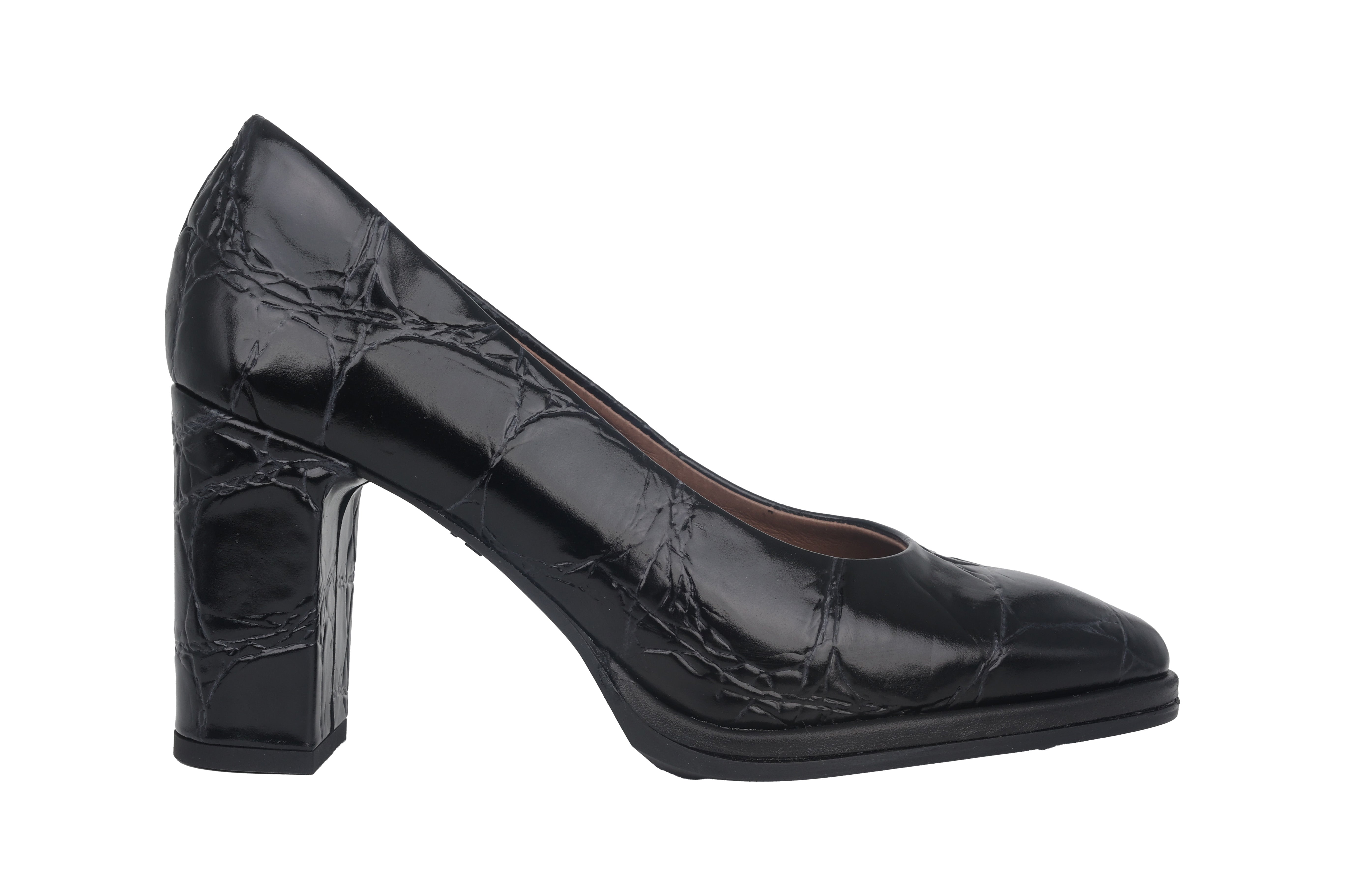 'Denis' women's heeled pump - Black croco