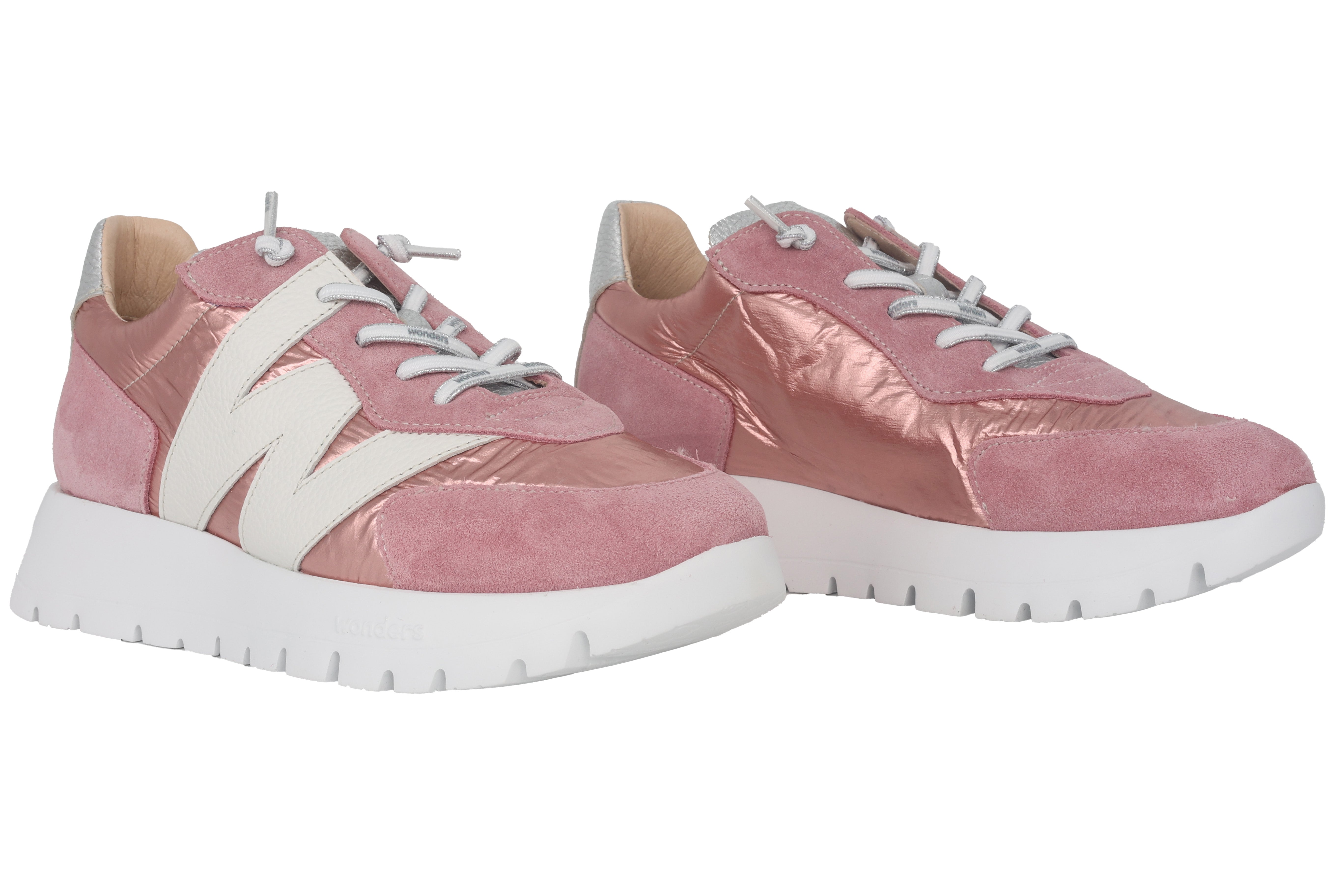 'Oslo' women's lace-up sneaker shoes - pink mix