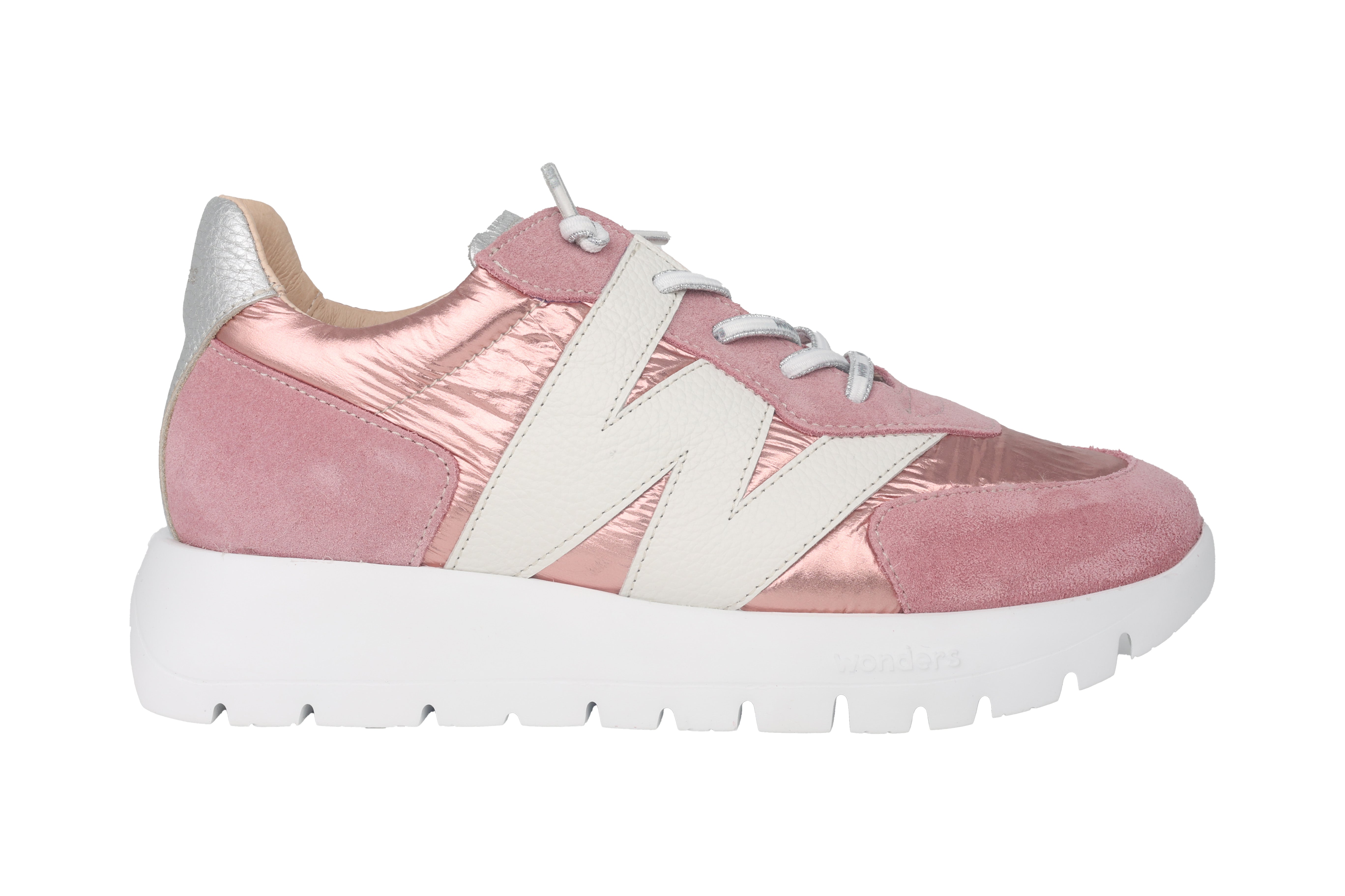 'Oslo' women's lace-up sneaker shoes - pink mix
