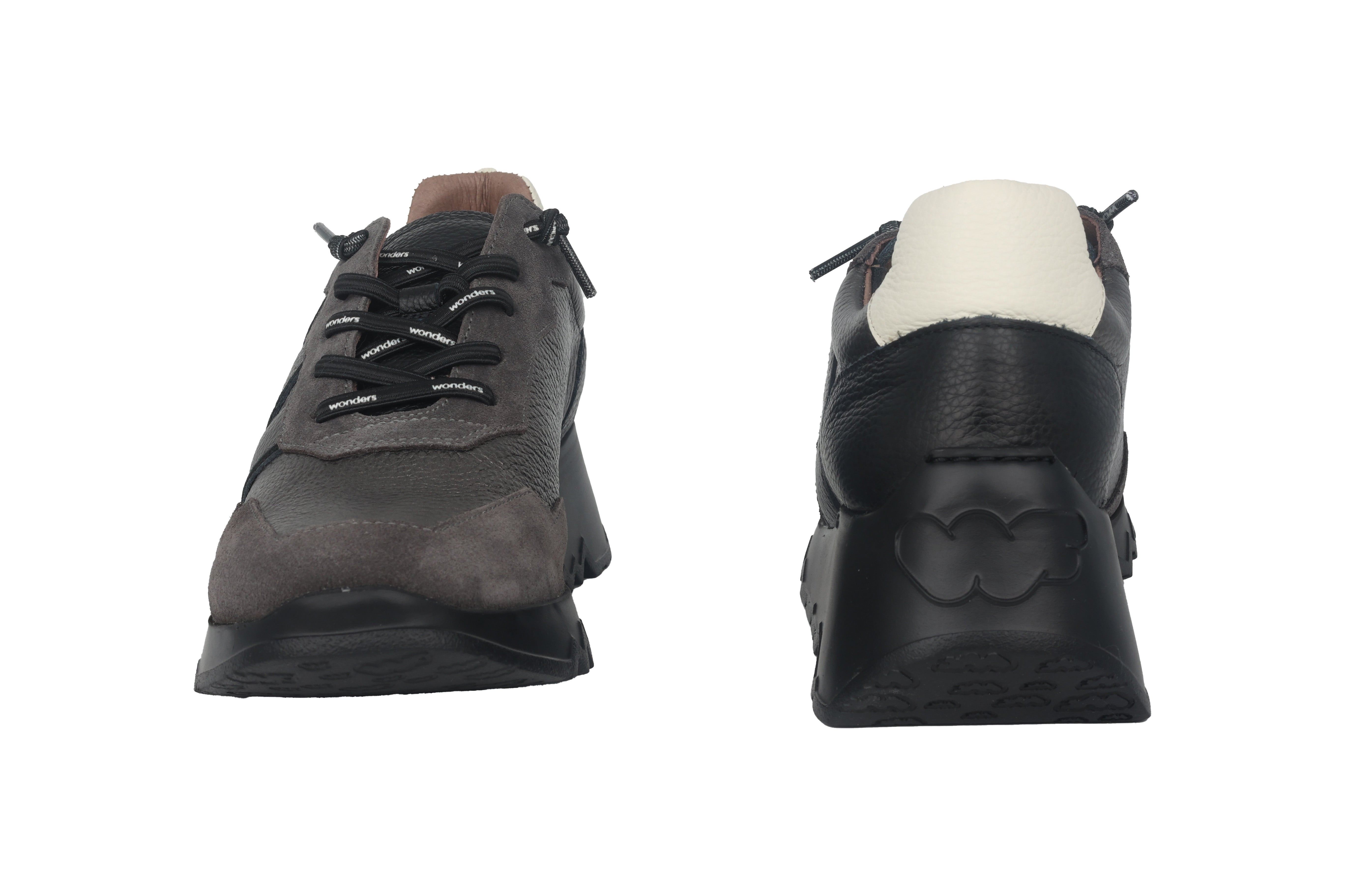 Damessneaker met veters 'Track' - Grijs