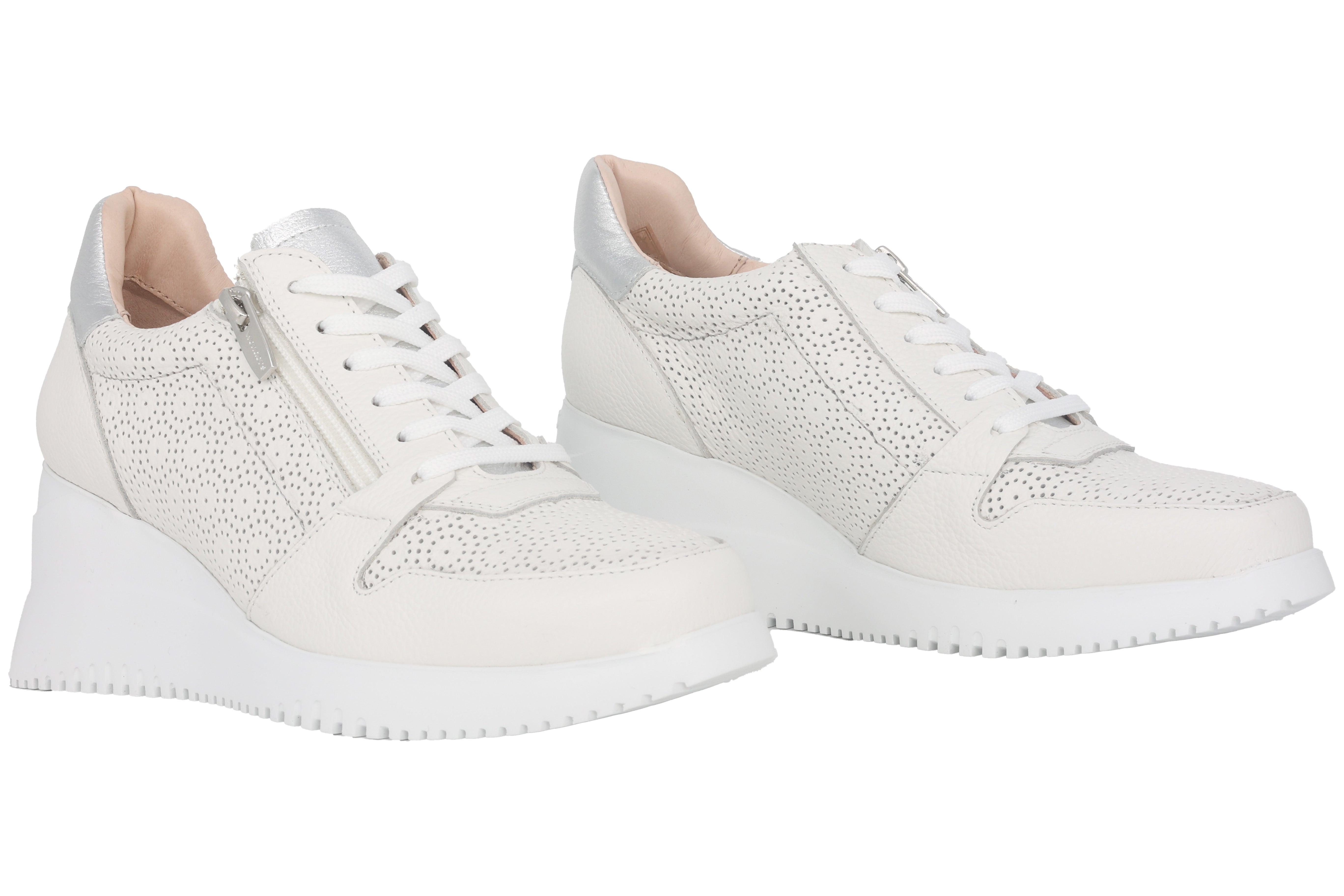 Sneaker stringata con zeppa da donna 'Change' - Bianco sporco
