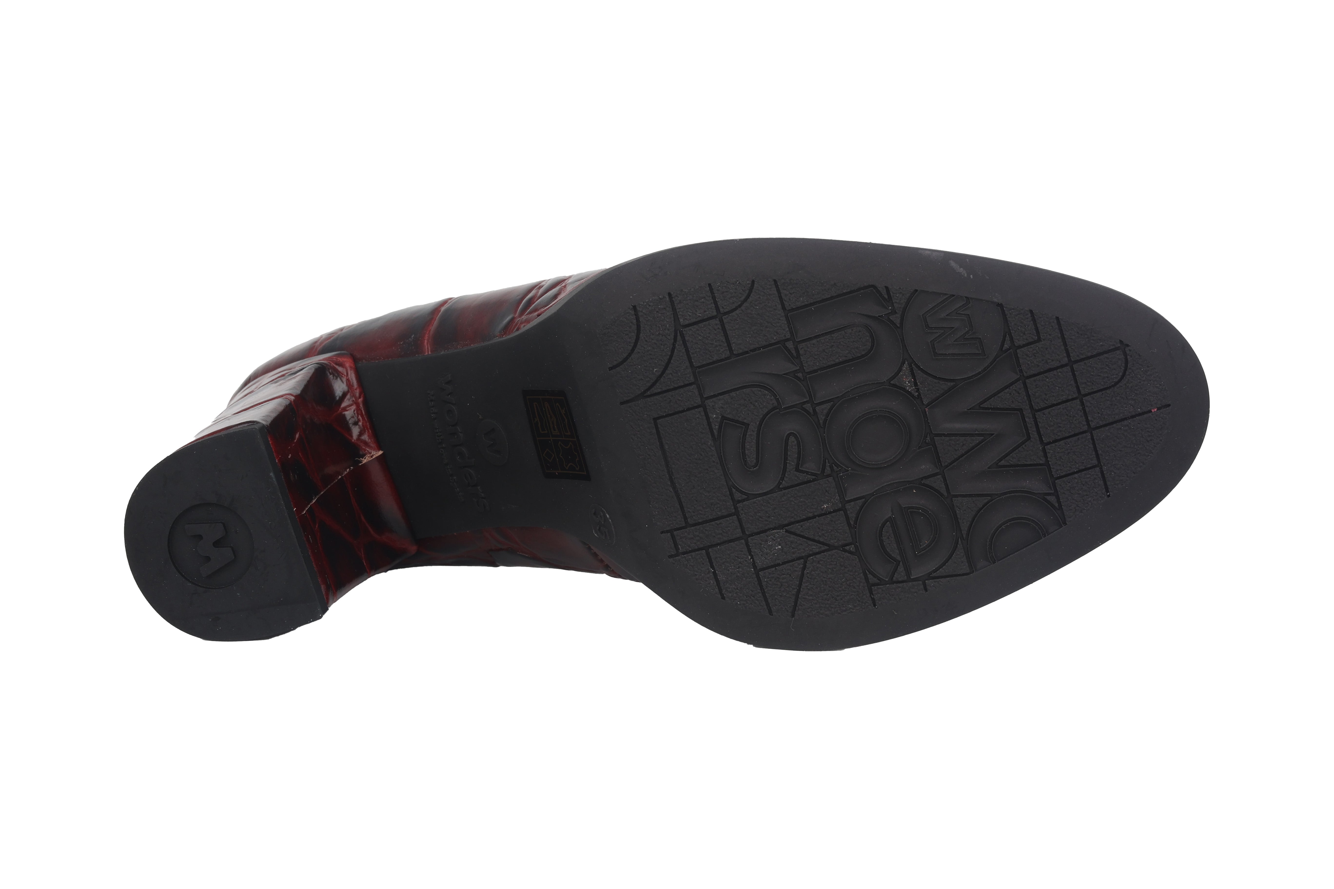 'Denis' women's high heeled pump - Red croco