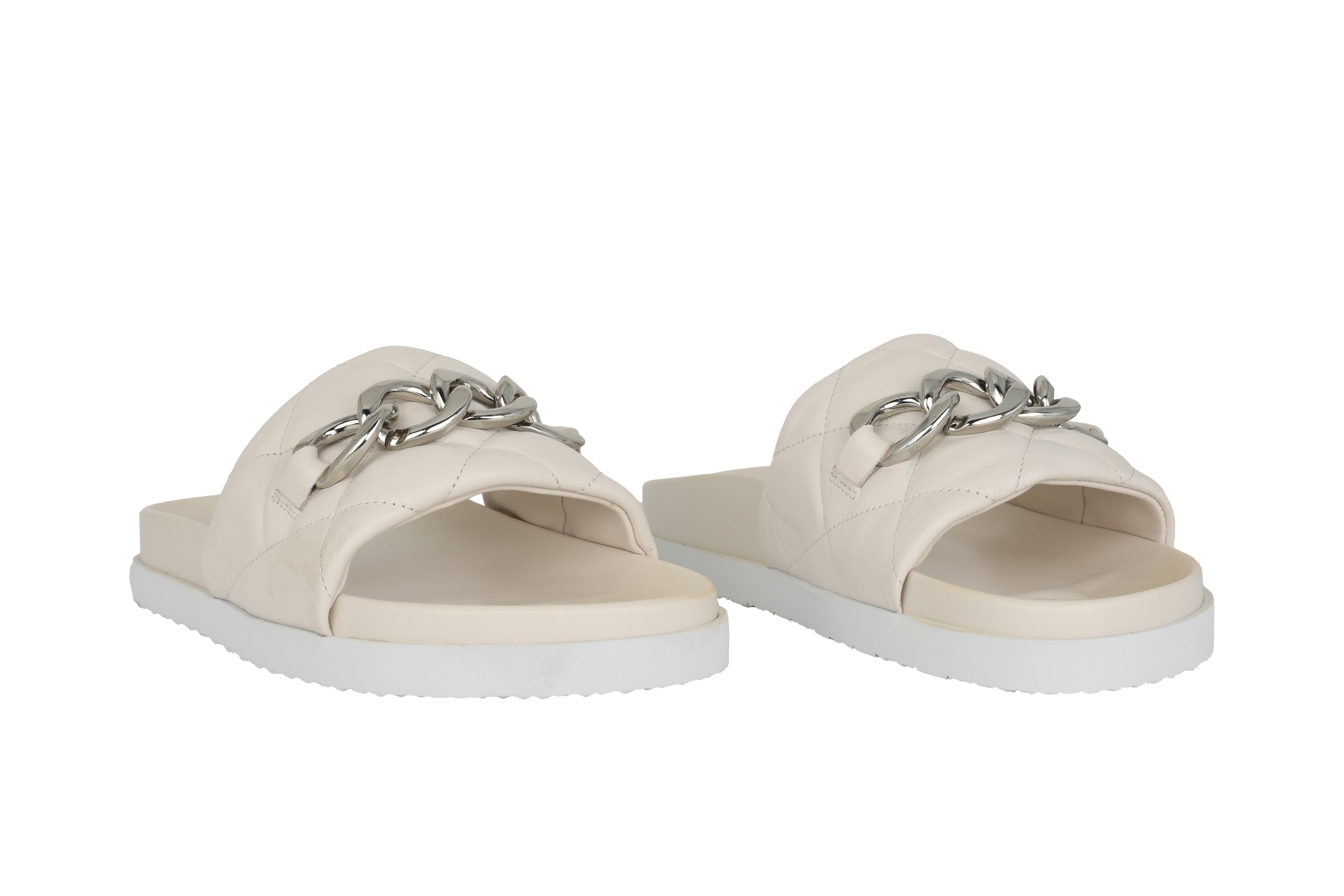 'ZOE' slidesandaler til kvinder - Beige creme